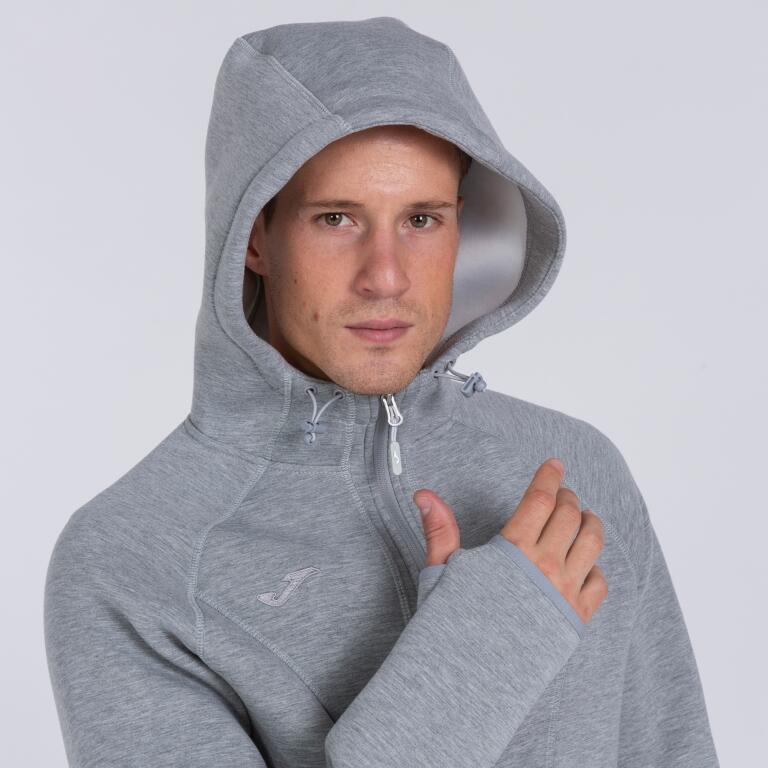 Férfi pulóver, Joma Basilea Softshell Hoodie, szürke