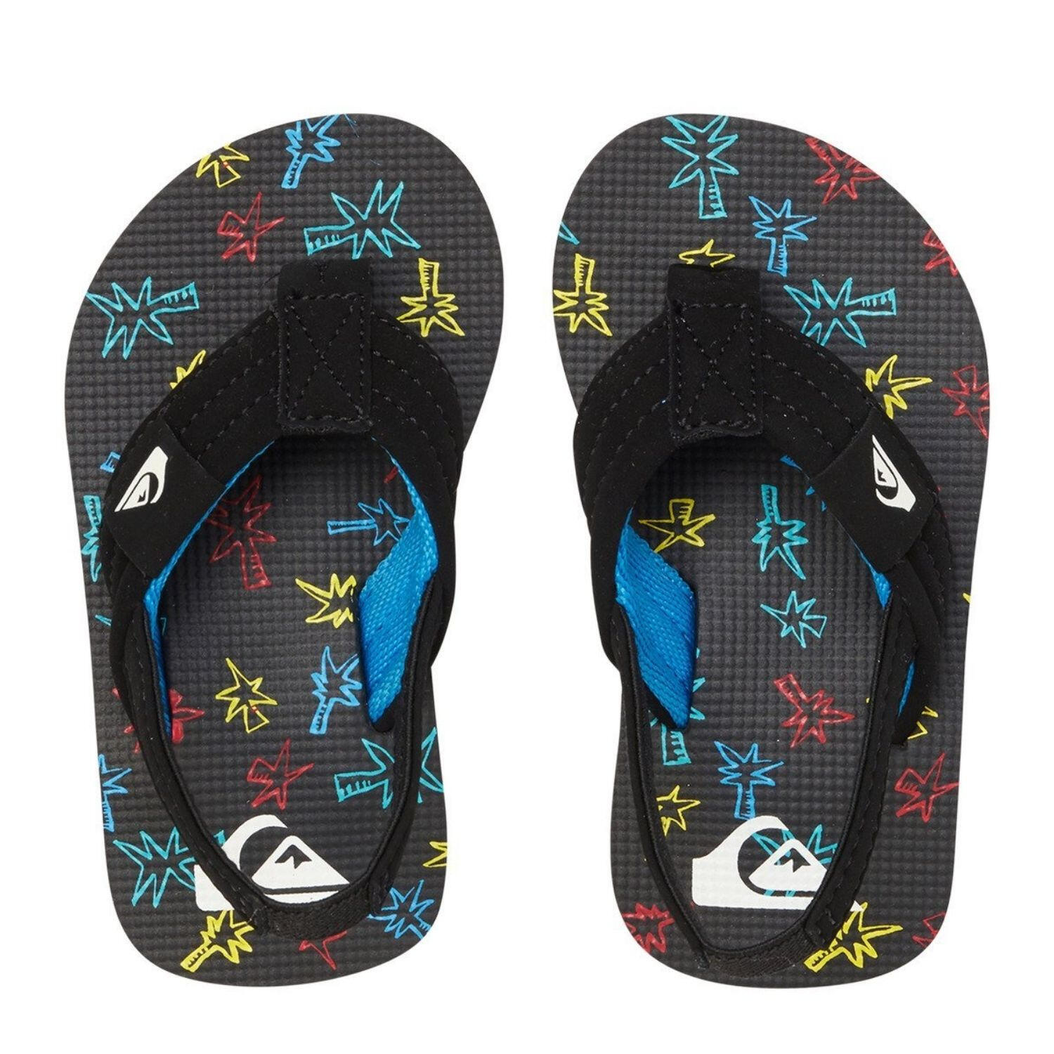 Quiksilver Molokai Kinder-Flip-Flops für den Sommer mit Gummiband Schwarz 3/4