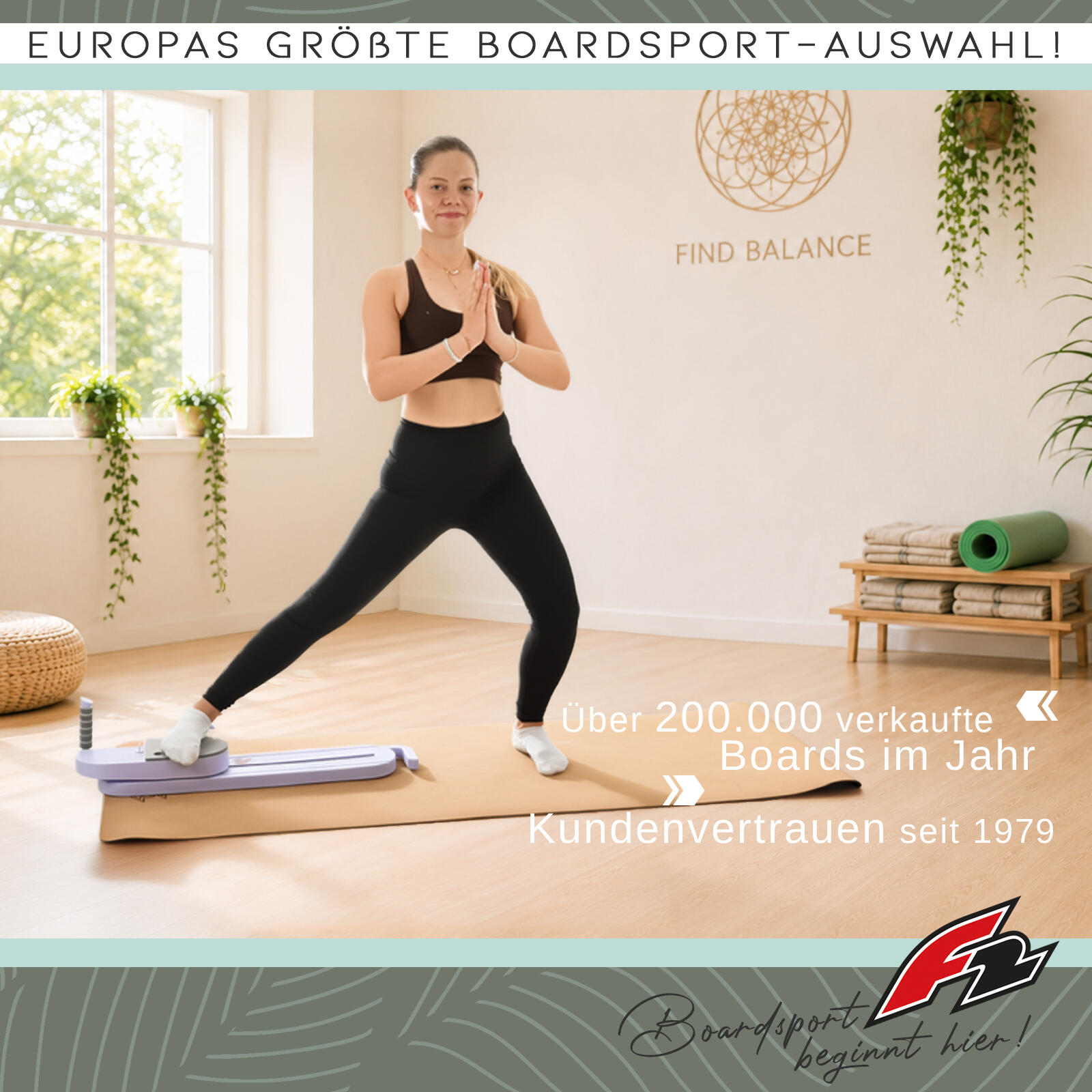 F2  Balance Board Core Pro Pilates Trainer  145cm Lila 7/7