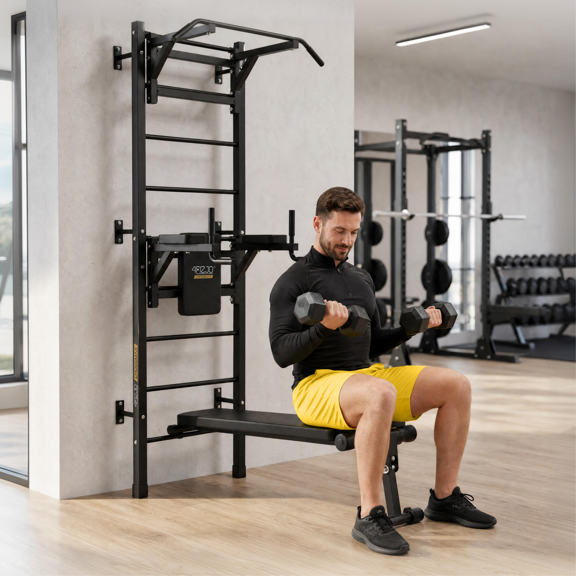 Drabinka do ćwiczeń podciągania CrossMAX ławeczka treningowa 4FIZJO 4/7