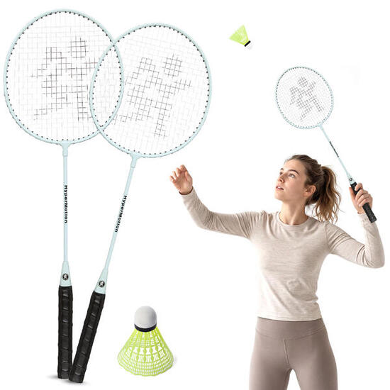Zestaw do badmintona – 2 rakiety stalowe 66 cm, 1 lotka plastikowa
