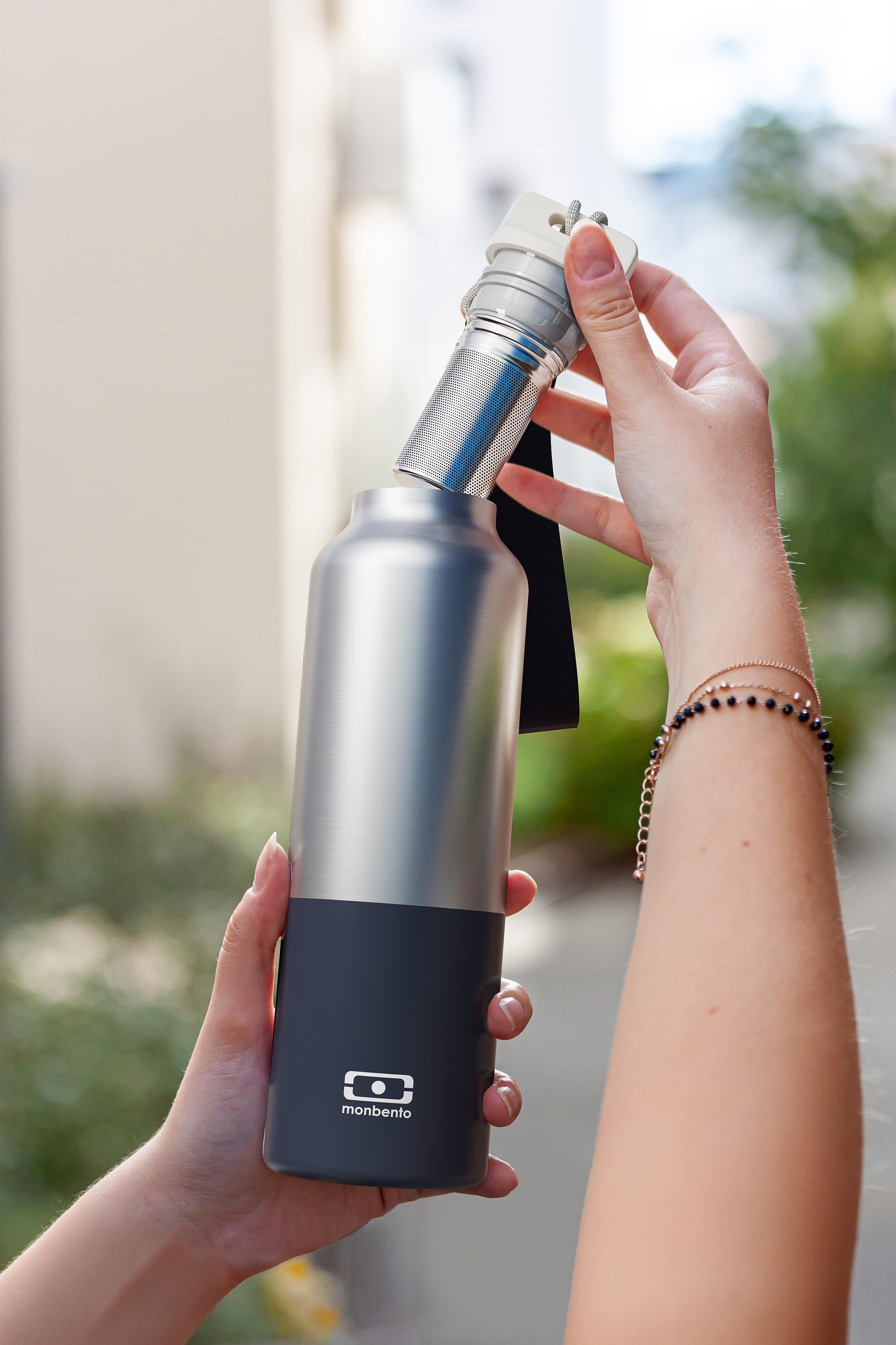 Gourde isotherme avec infuseur et dragonne 500ml|Adulte|Steel 5/5