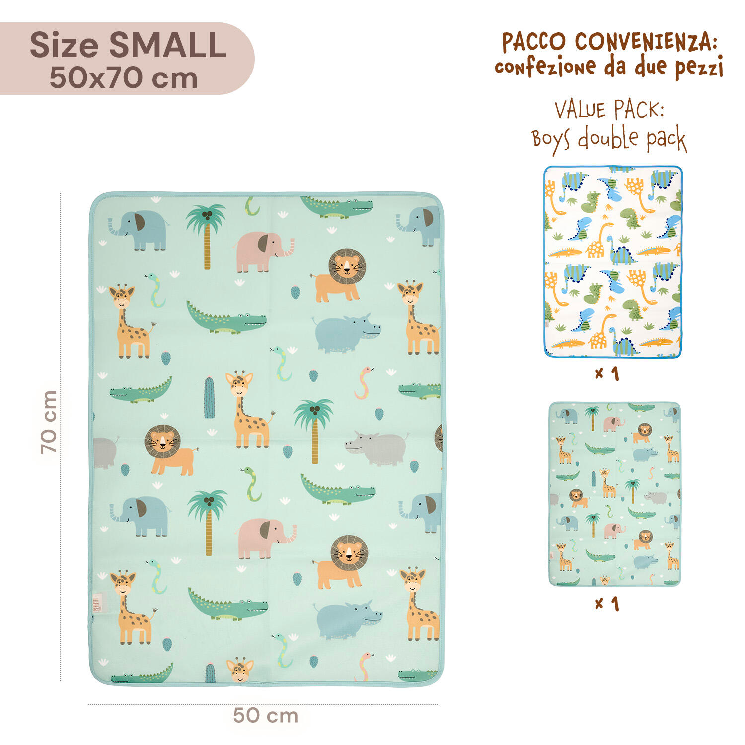 Pack Traversine Impermeabili Bambini 50x70 cm Letto e Viaggio 2/7
