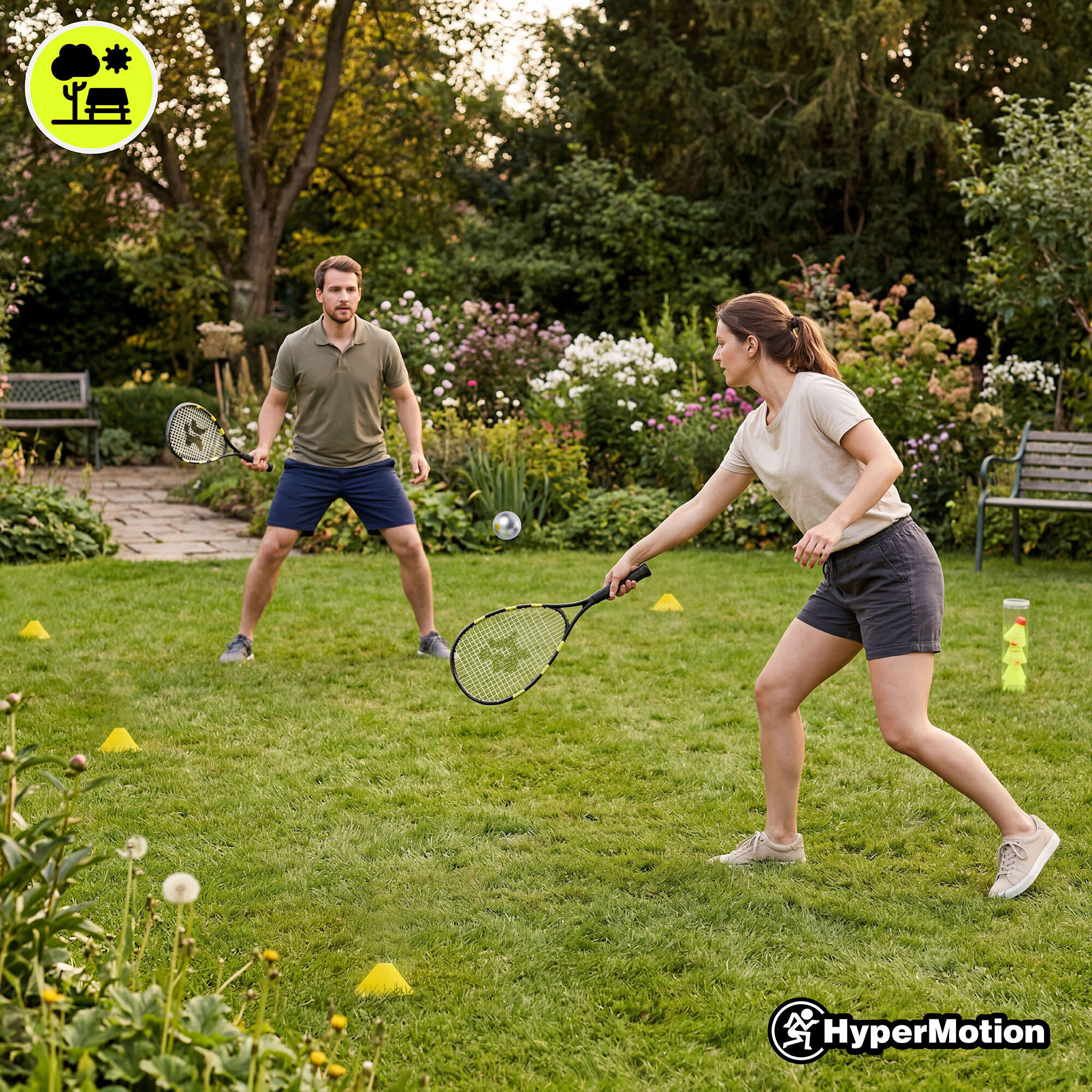 Crossminton HyperMotion set 2 rackets 59 cm 5 shuttlecocks 8 kegels 2/7