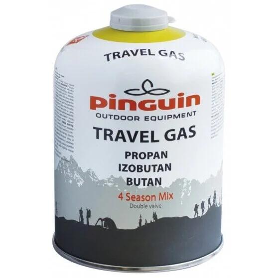 Set 4 butelii gaz camping Pinguin Travel Gas 450 g cu filet