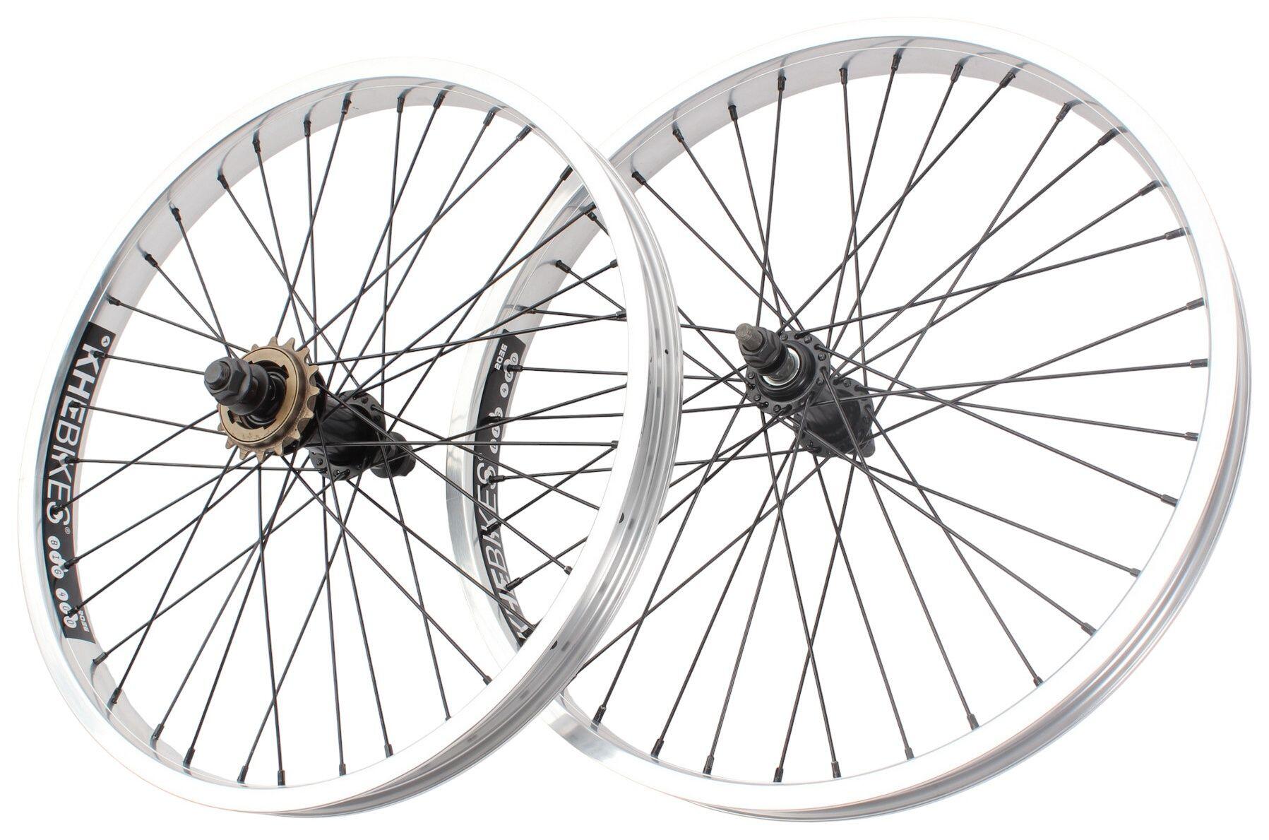 Paire de roues BMX KHE PRISM 20 pouces argent 5/7