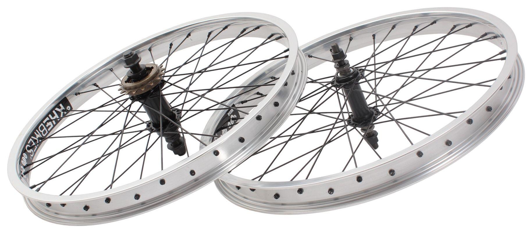 Paire de roues BMX KHE PRISM 20 pouces argent 6/7