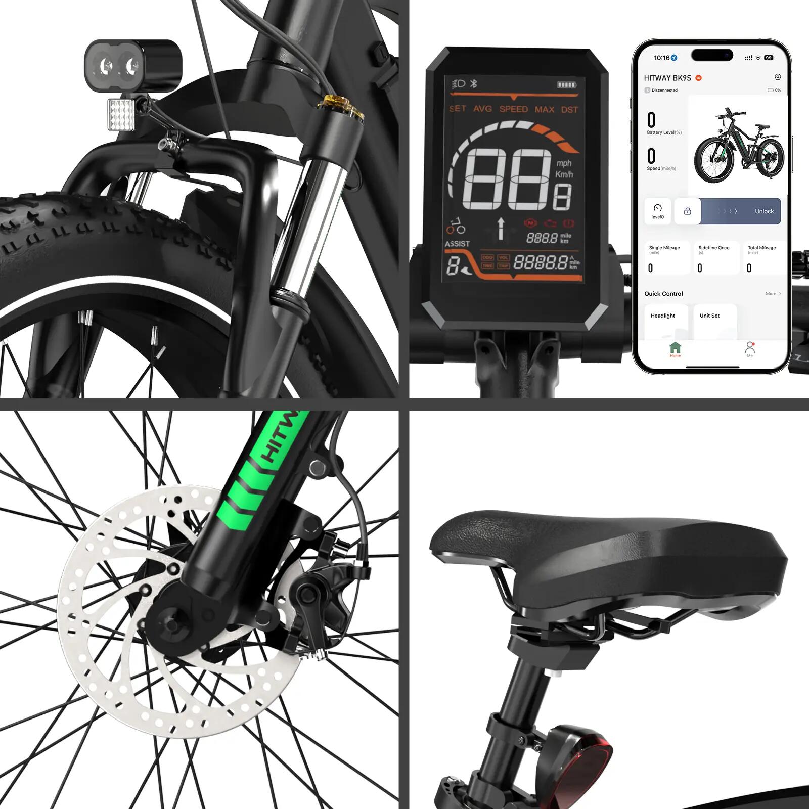 Vélo Électrique Fat Bike 26x4.0 250W Autonomie 80KM BK9S 7/7