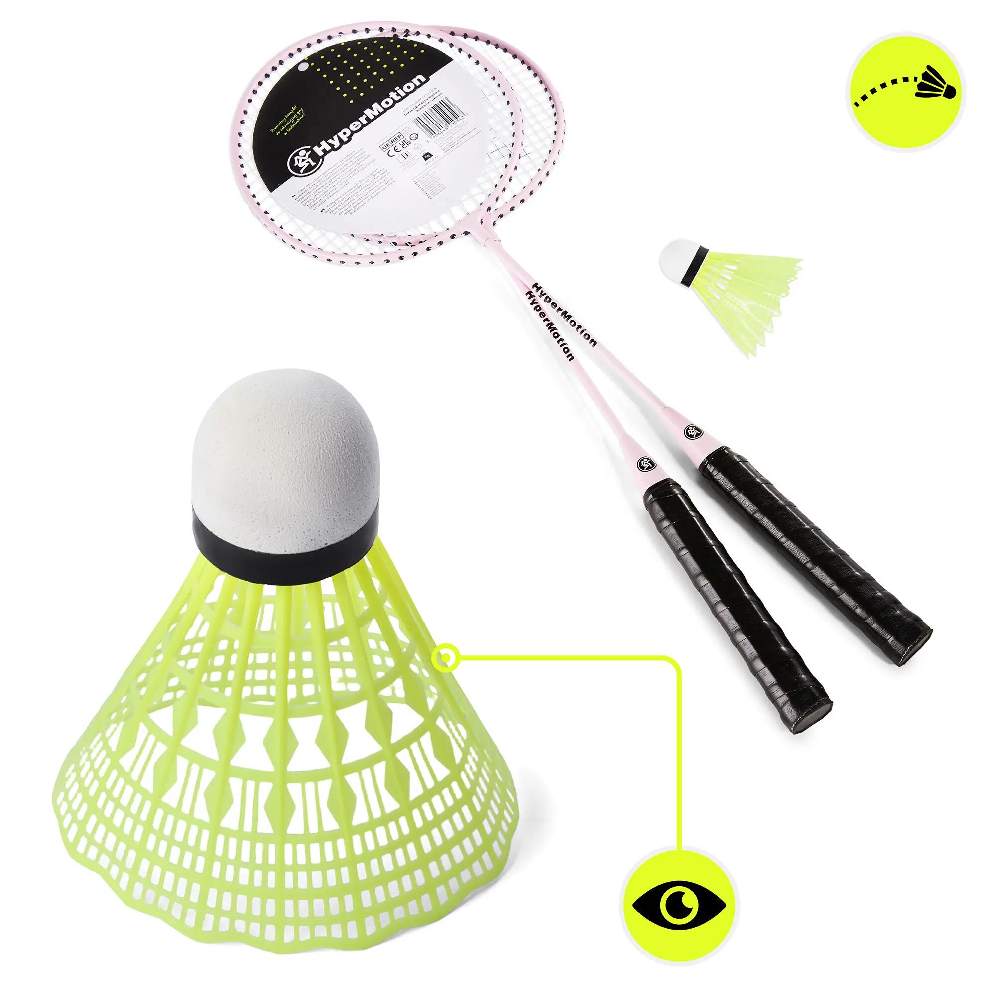 Badmintonová sada HyperMotion pro 2 hráče se dvěma ocelovými raketami 4/7