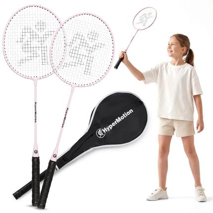 Zestaw do badmintona: 2 rakiety stalowe 66 cm, 2 lotki, siatka, torba, róż