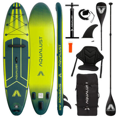 Opblaasbaar 10.6 isup paddle board 320 cm met kajakpeddel & zitje