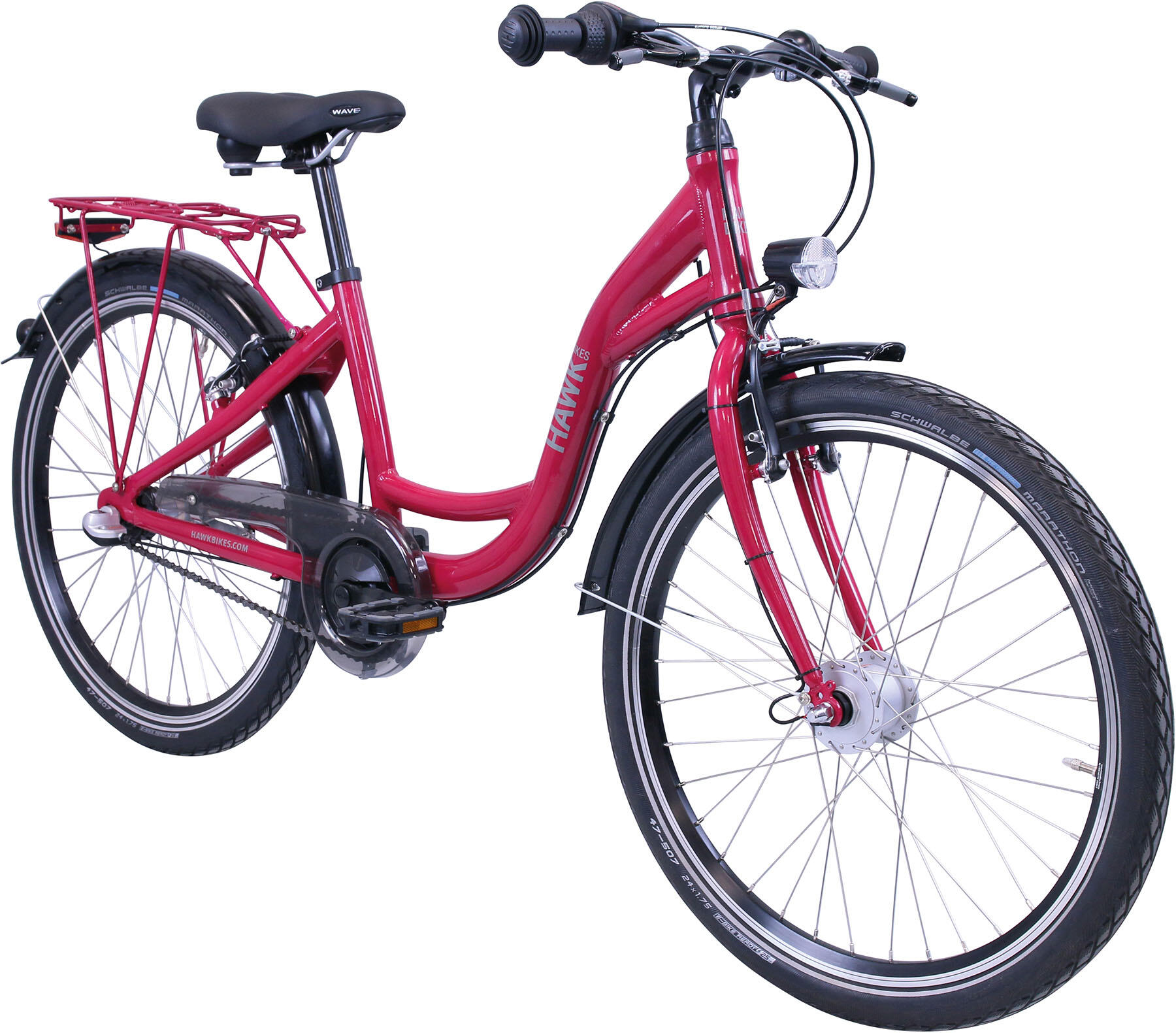 HAWK City Wave Girls Pink Kinderrad 24 Zoll 3-Gang 2/9