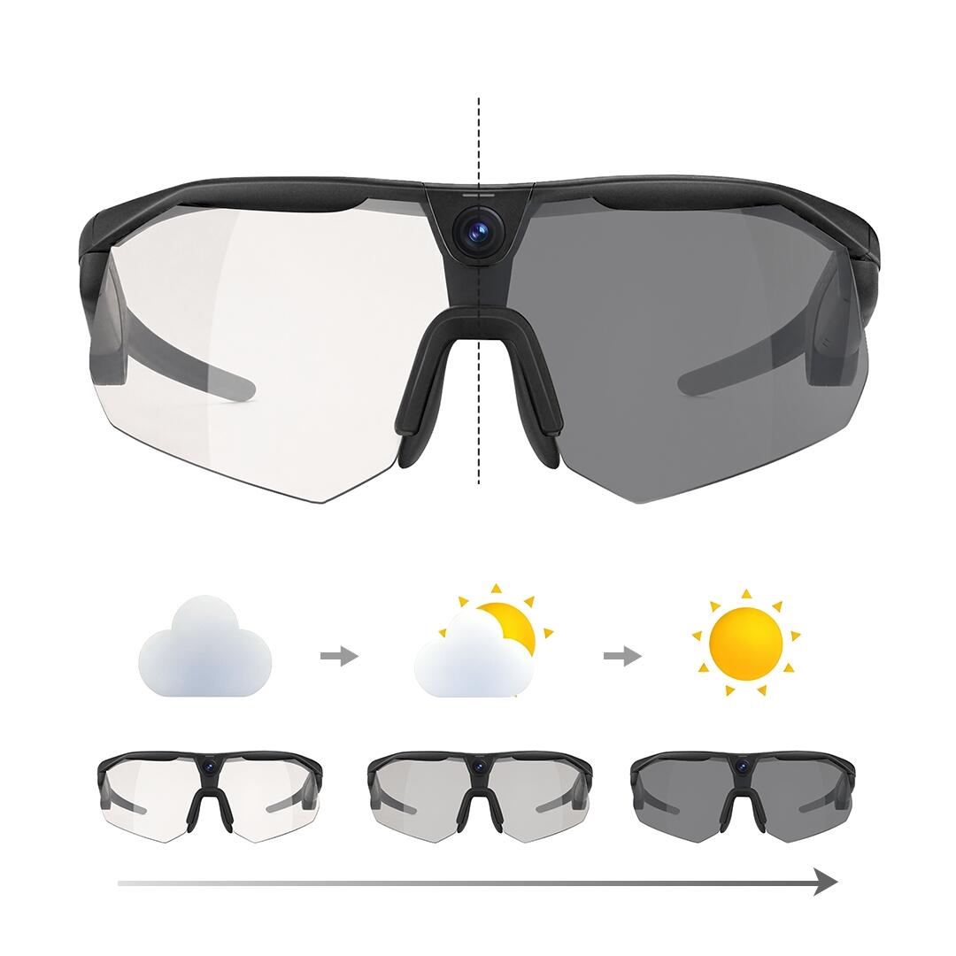 Verres Photochromiques Gris Clair pour Lunettes de Sport 3/4