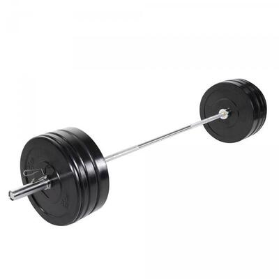 Olympische halterset 140 kg - gewichten met halterstang - bumper plates - 50 mm