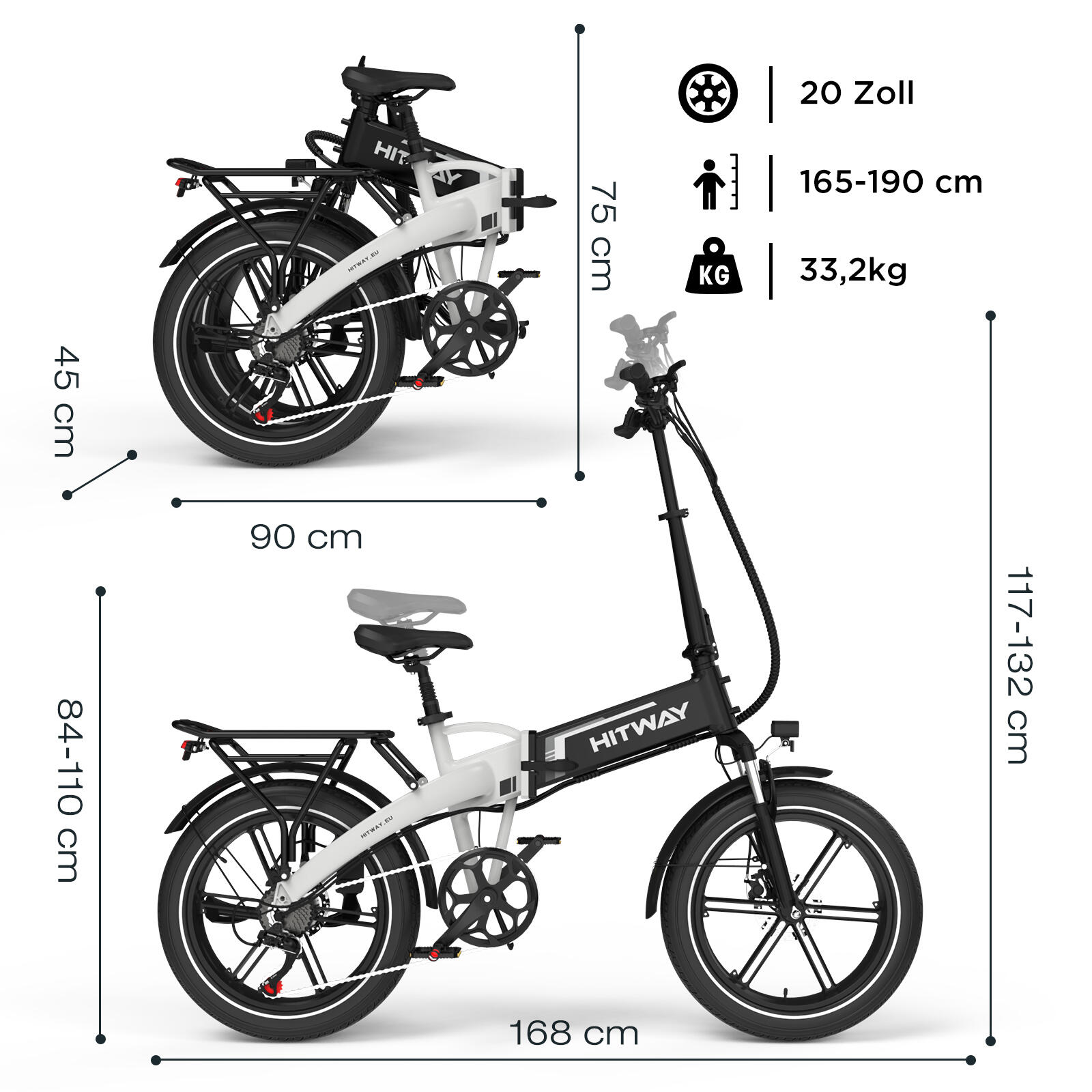 Vélo Électrique Pliable Fat Bike 20x4.0 250W Autonomie 120KM BK10S1 2/7