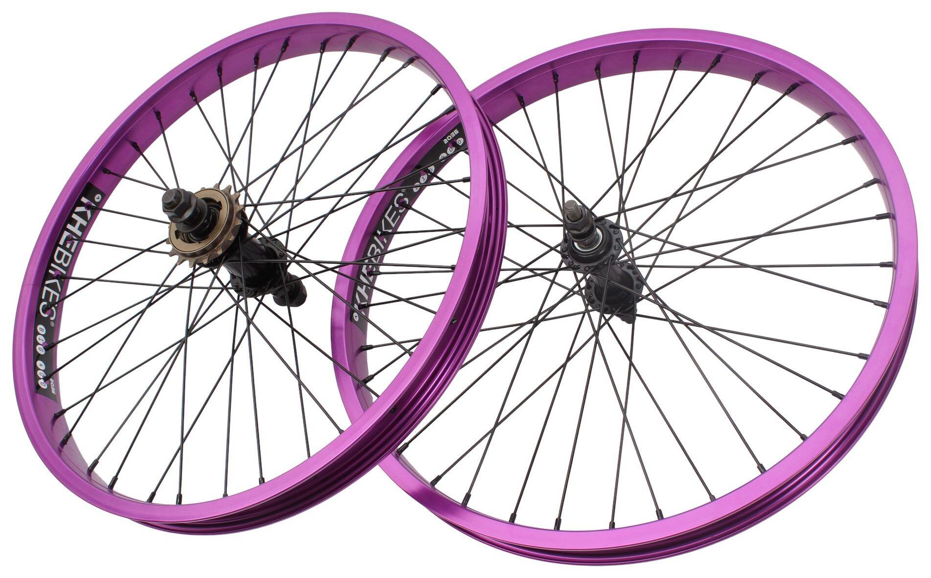 Paire de roues BMX KHE PRISM 20 pouces violette 5/6