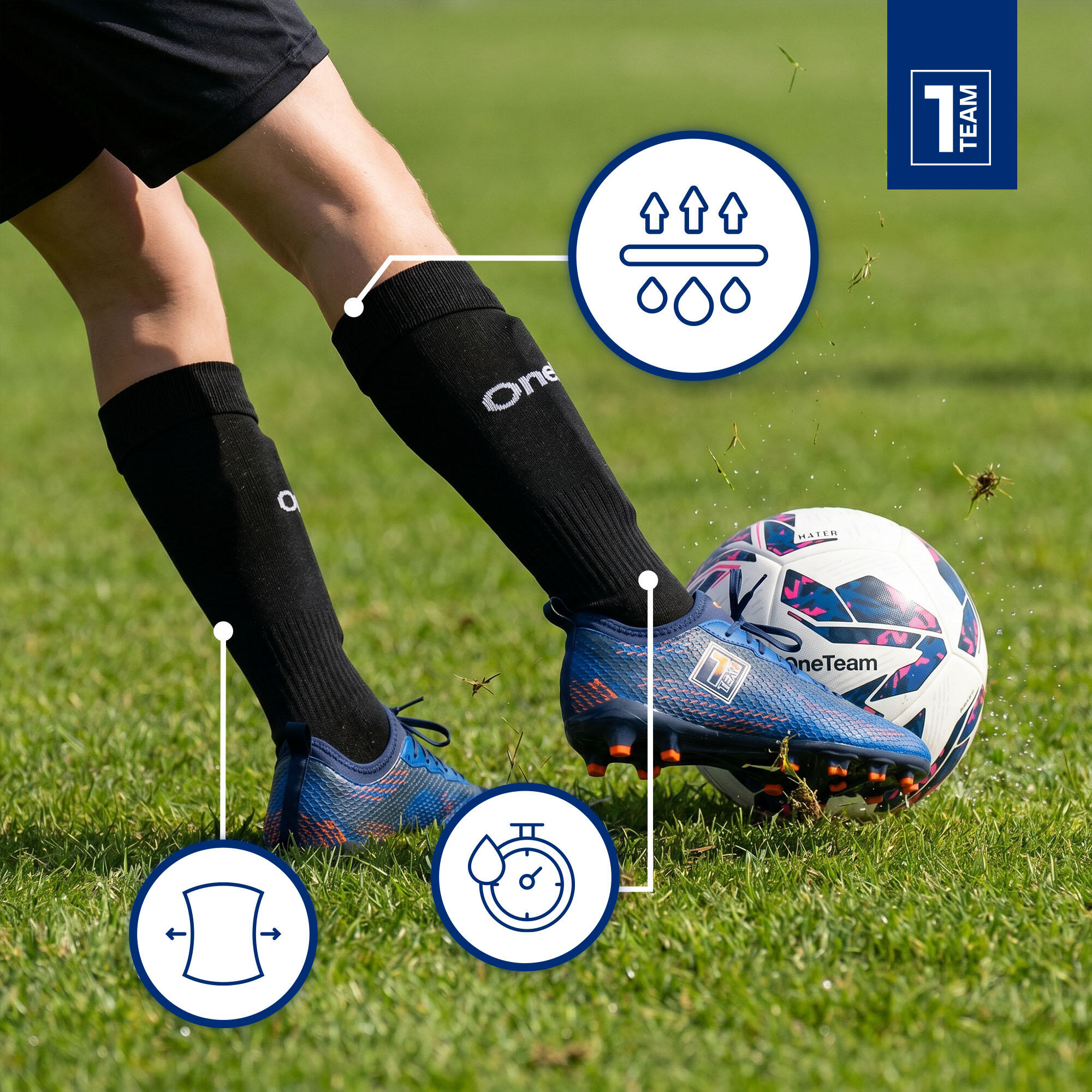 Chaussettes de football enfant OneTeam Precision 3/7