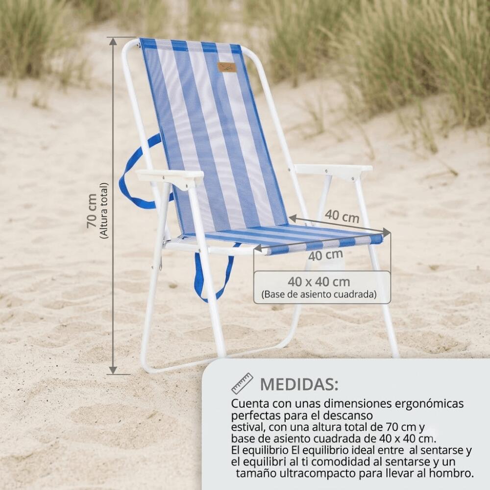 Devessport Silla de Playa Kohala Tubos de Acero 18×07 + Textileno 3/7