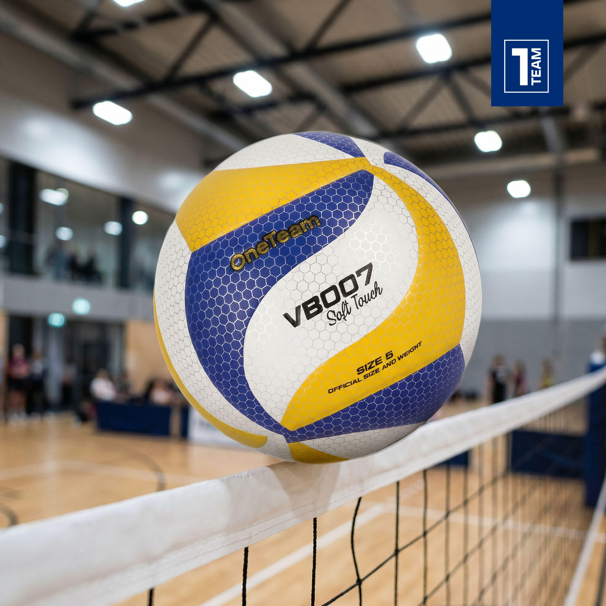 Bola de voleibol OneTeam VB007 amarelo/azul/branco tamanho 5 7/7