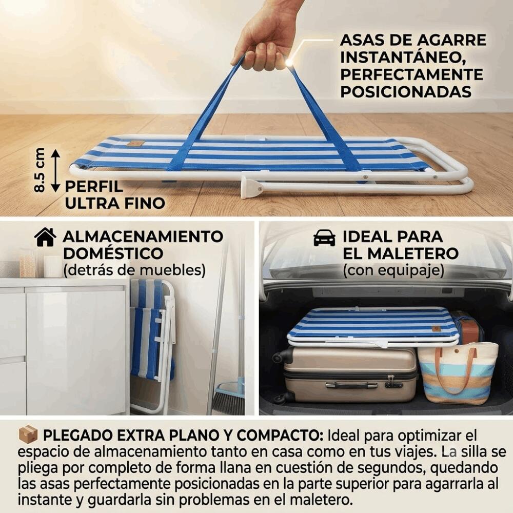 Devessport Silla de Playa Kohala Tubos de Acero 18×07 + Textileno 5/7