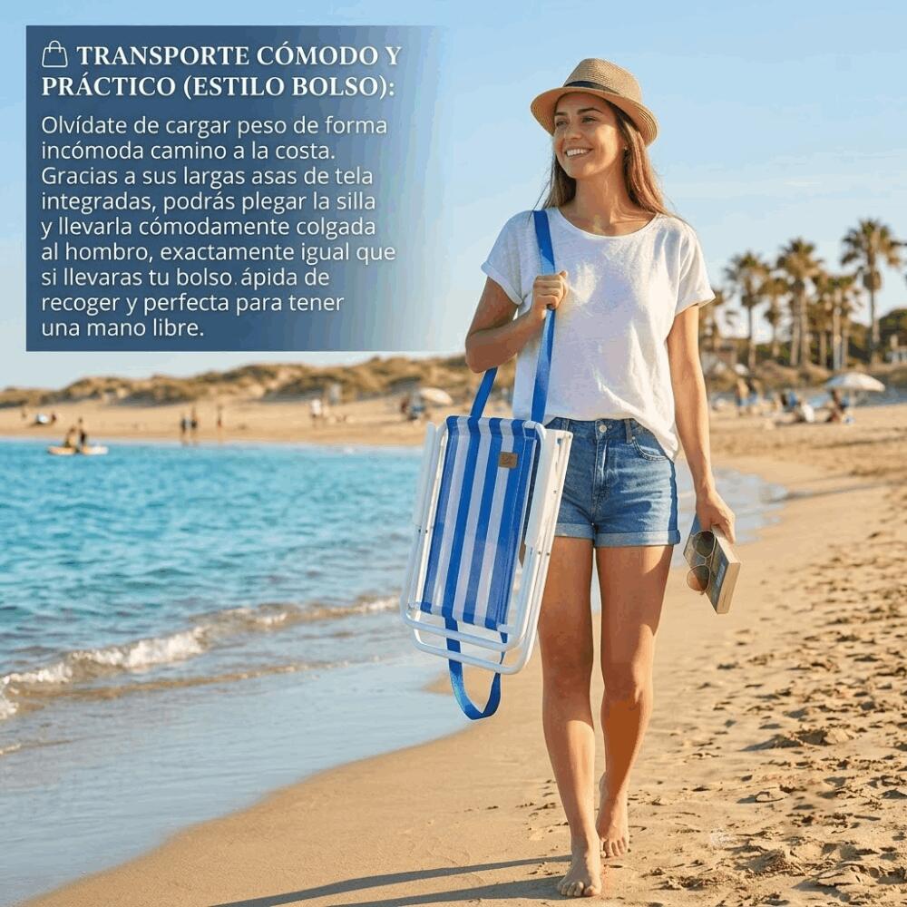 Devessport Silla de Playa Kohala Tubos de Acero 18×07 + Textileno 4/7