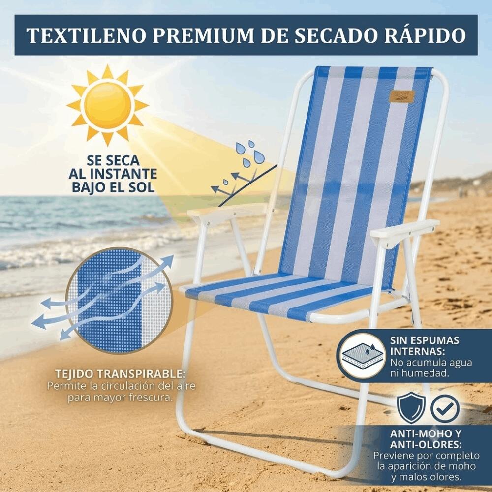 Devessport Silla de Playa Kohala Tubos de Acero 18×07 + Textileno 6/7