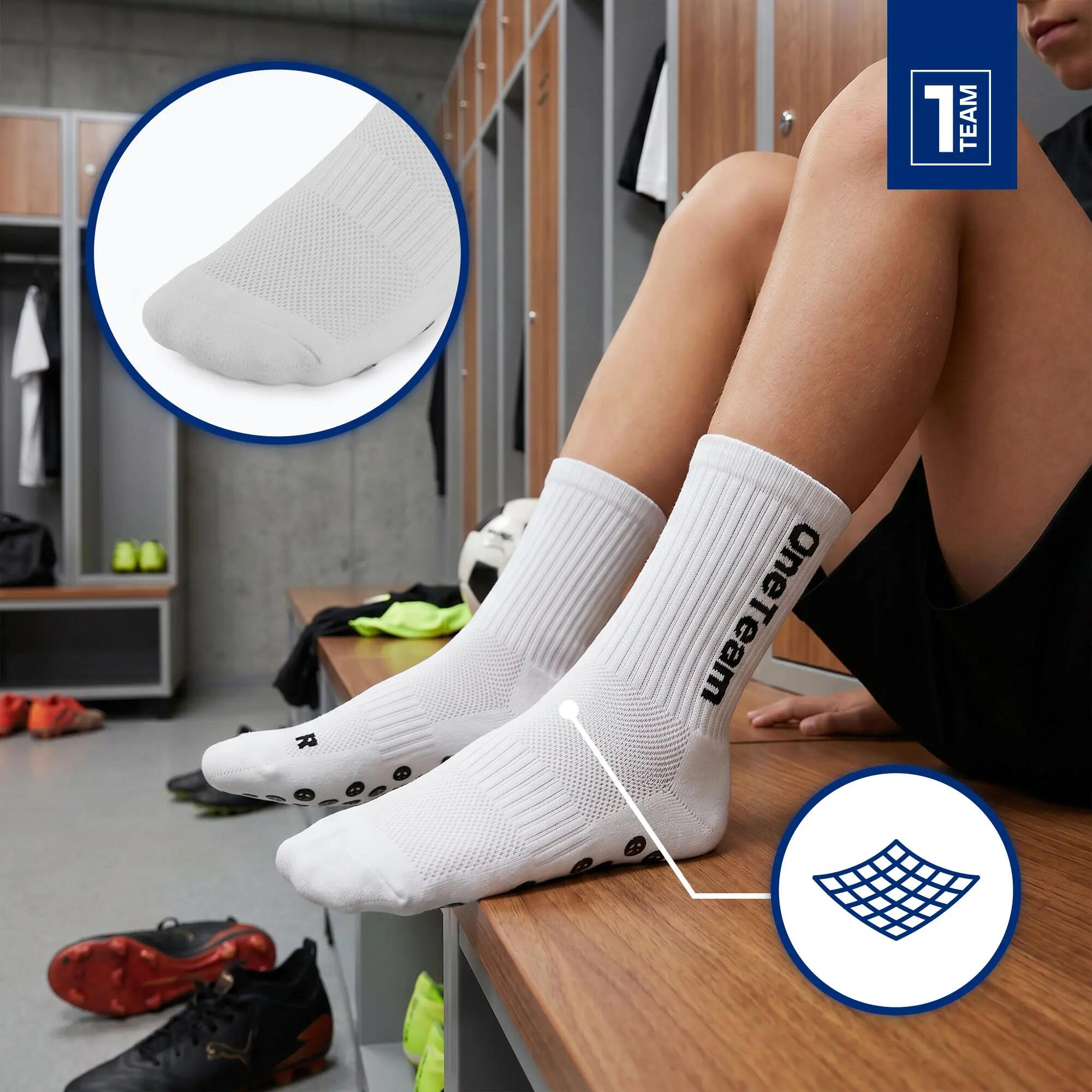 Skarpety piłkarskie dziecięce OneTeam Precision Grip antypoślizgowe 2-pack 7/7