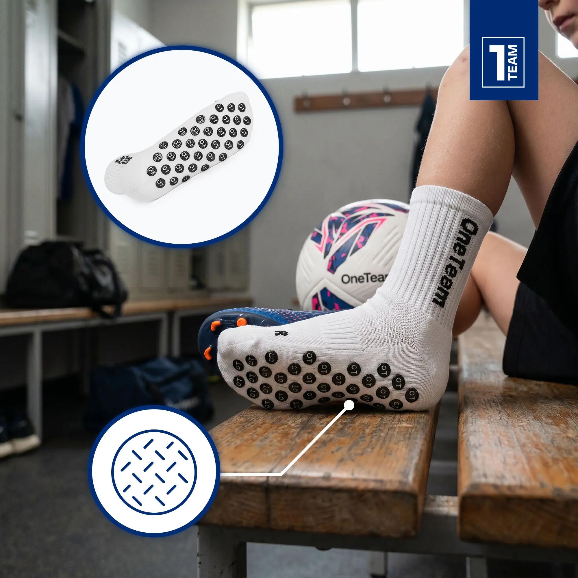 Calze da calcio per bambini OneTeam Precision Grip antiscivolo confezione da 2 6/7