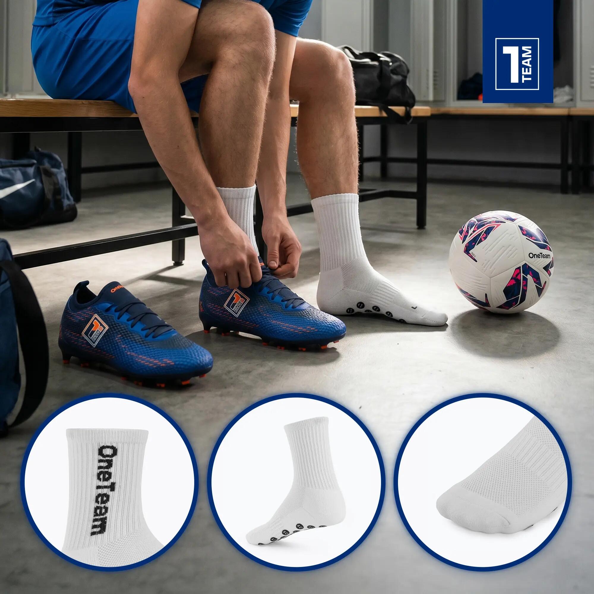 Skarpety piłkarskie dziecięce OneTeam Precision Grip antypoślizgowe 2-pack 4/7