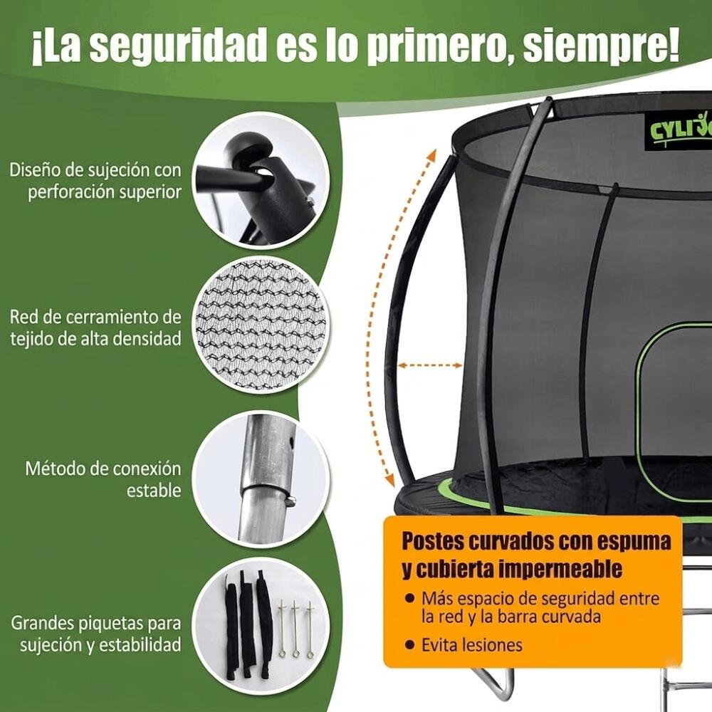 DEVESSPORT Cama Elástica Exterior de 10 Pies (305 cm) con Red de Seguridad 5/7