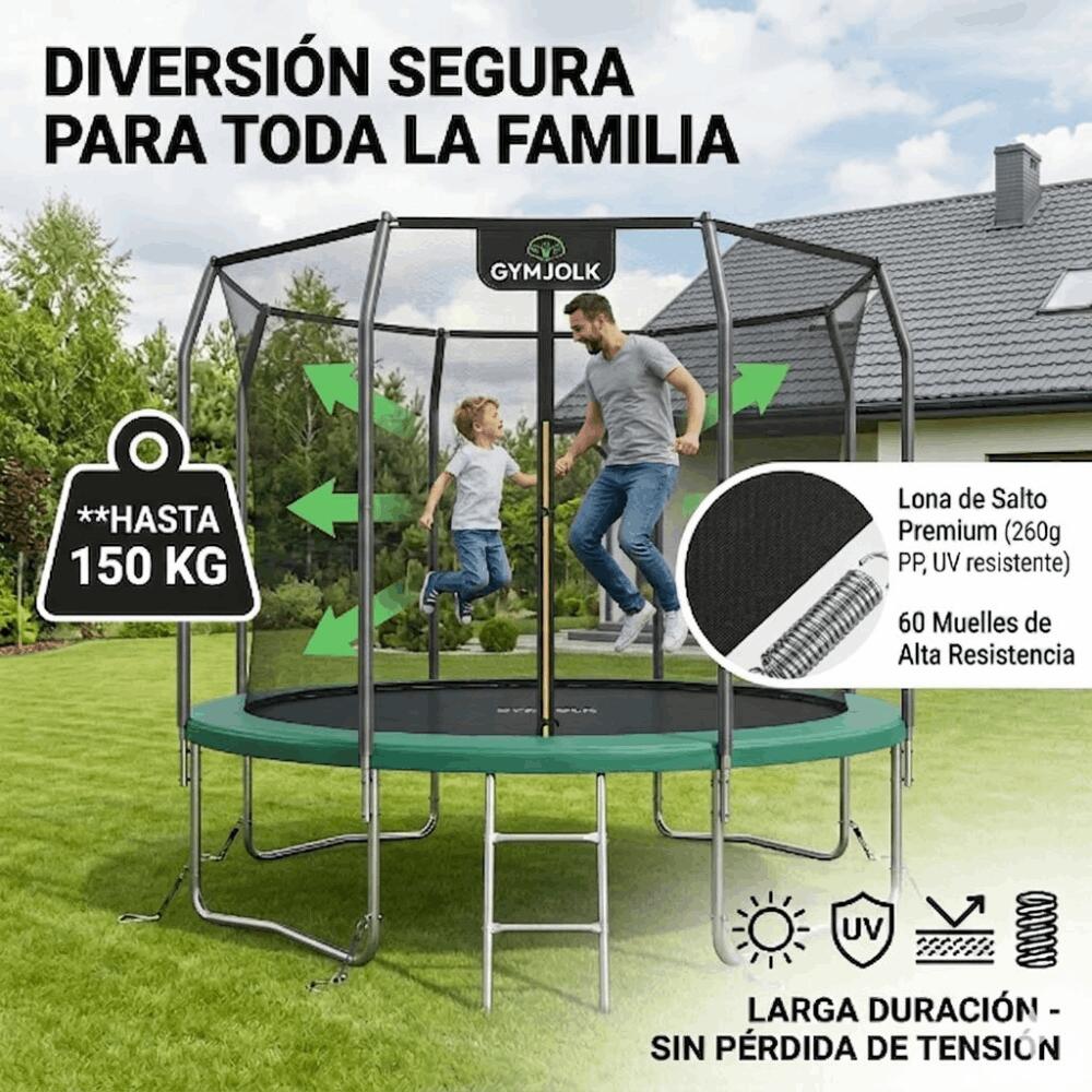DEVESSPORT Cama Elástica Exterior de 10 Pies (305 cm) con Red de Seguridad 4/7
