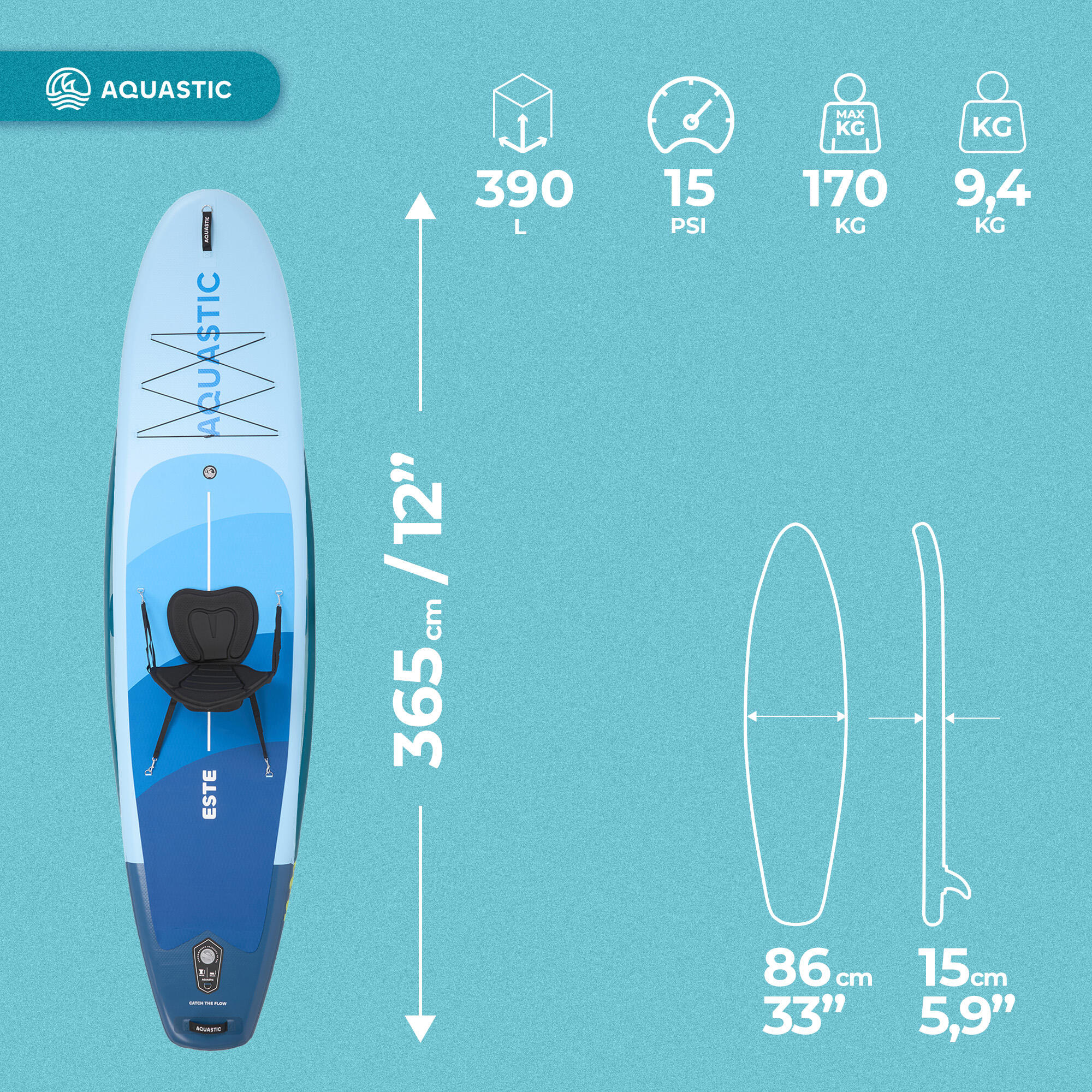 Tavola SUP AQUASTIC Este 12'0" 2/7