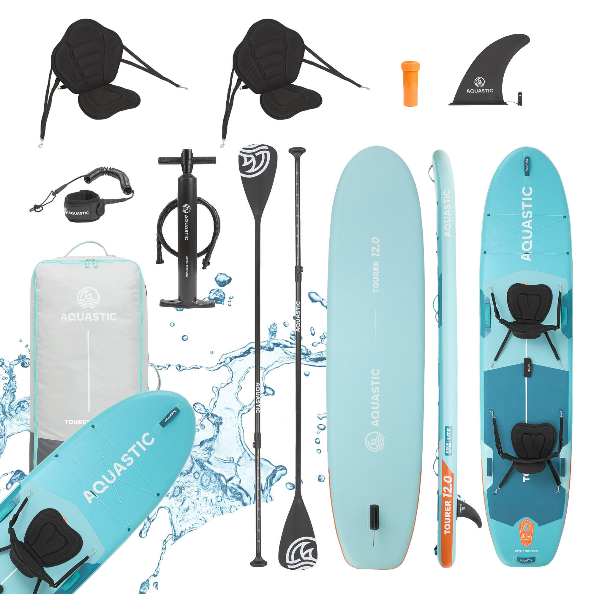 Placă SUP AQUASTIC Tourer 12'0" 2 persoane