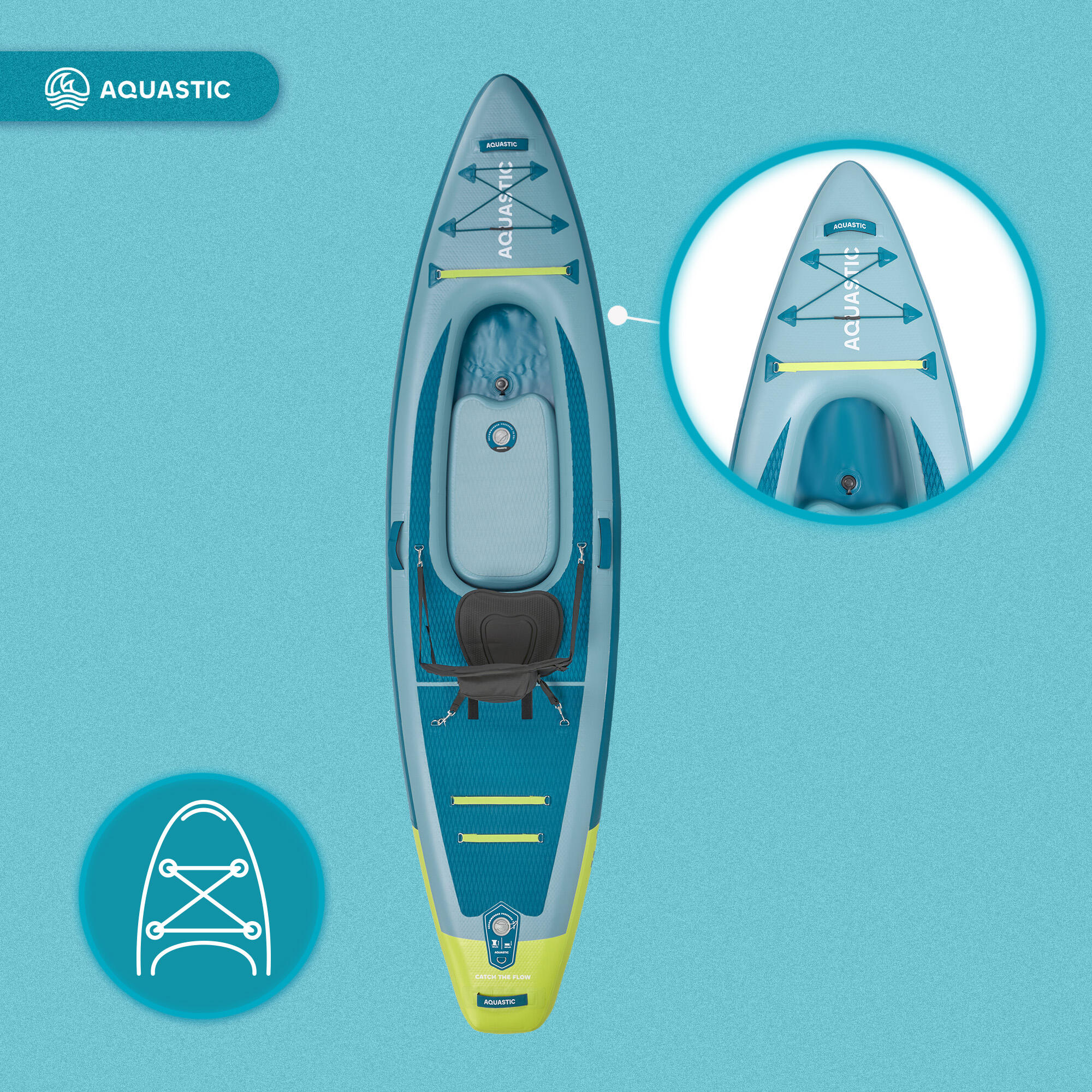Kajak/SUP hybryda AQUASTIC Raglan 11'2" touring 2w1 do sportów wodnych 7/7