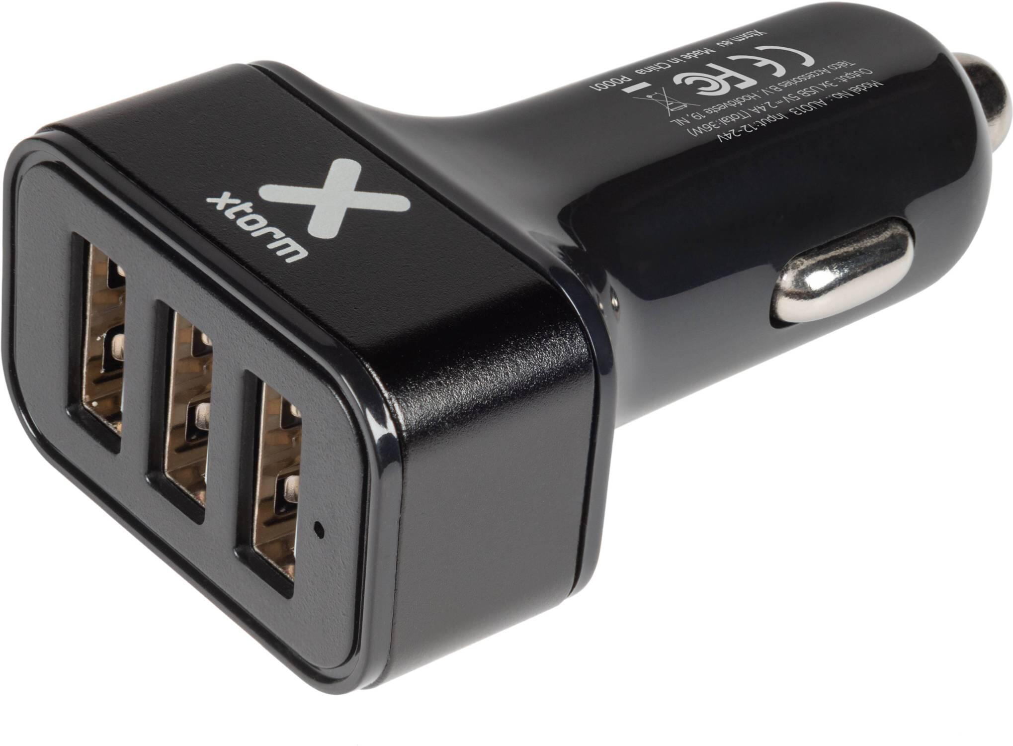 Cargador de coche - 3 puertos USB - 36 W - Negro 2/3