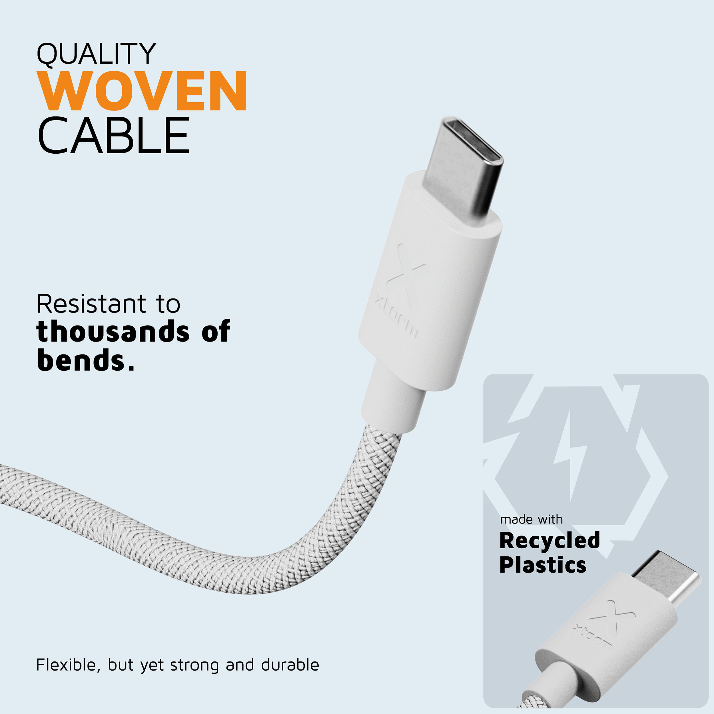 Cable USB-A a USB-C Go2 - 1 metro - Cables USB-A muy resistentes - Blanco 3/6