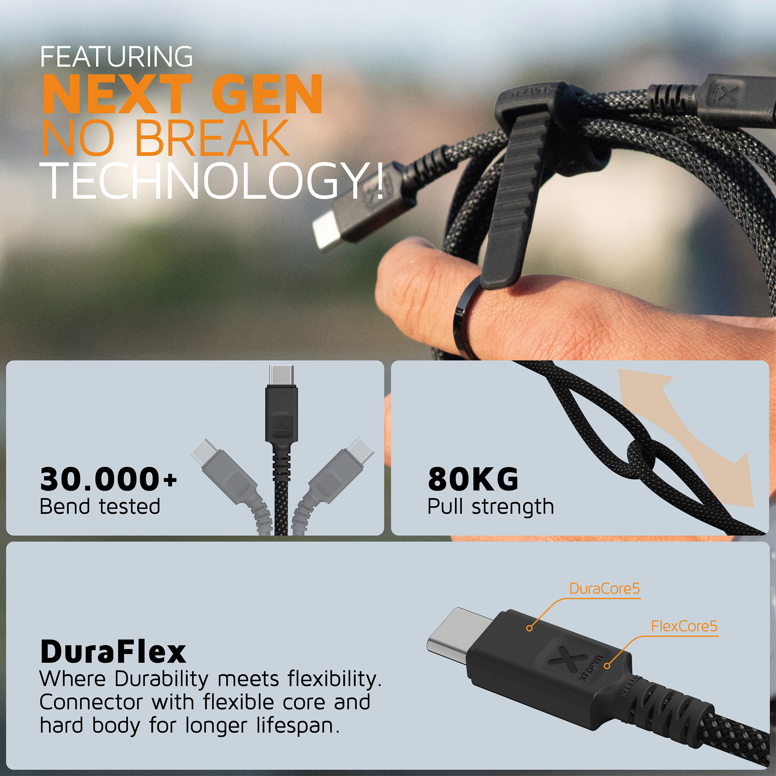 Cable USB-C a USB-A Next Gen - Cables USB-A muy robustos - Negro 3/6