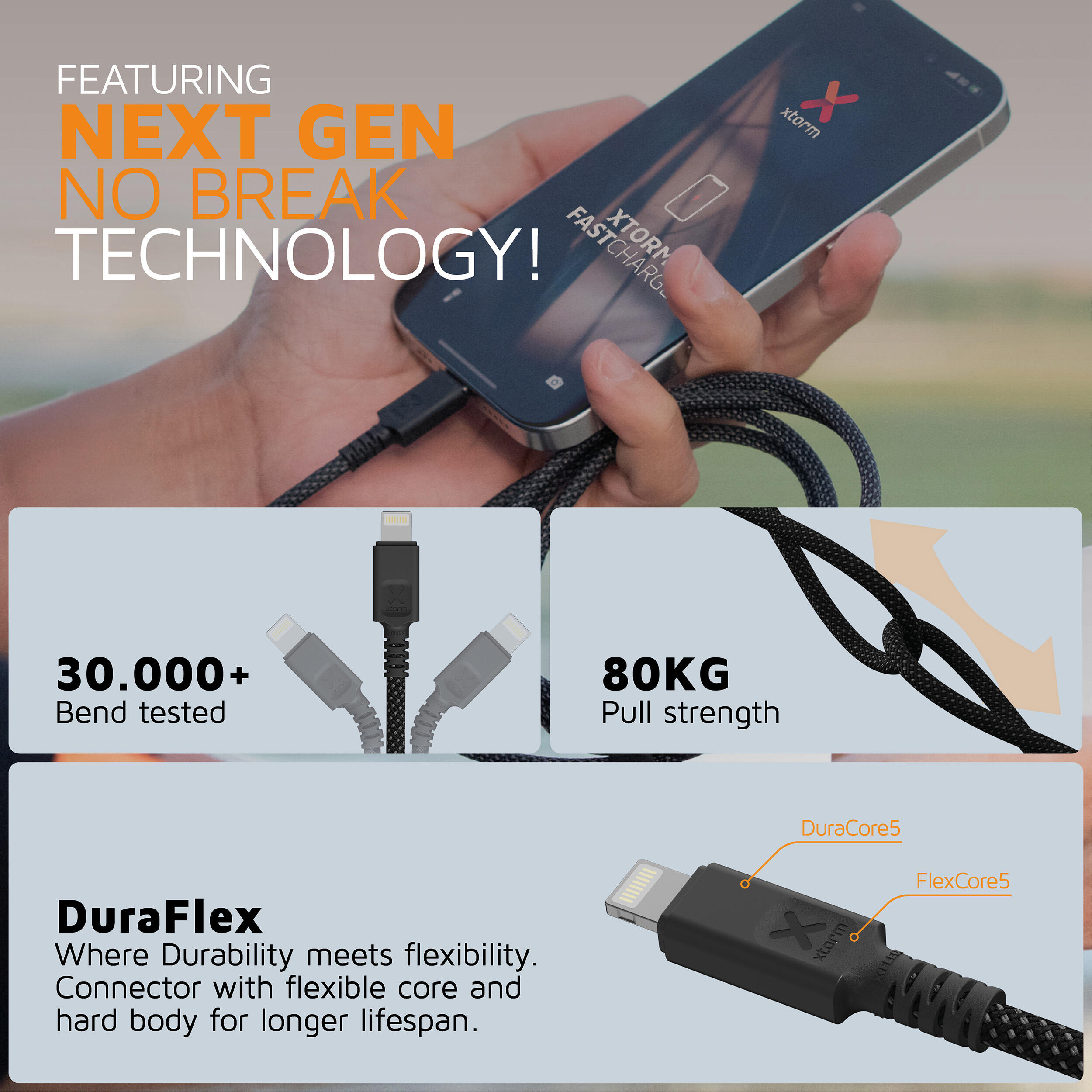 Cable USB a Lightning Next Gen - 1,5 metros - Cable Lightning - Negro 3/6