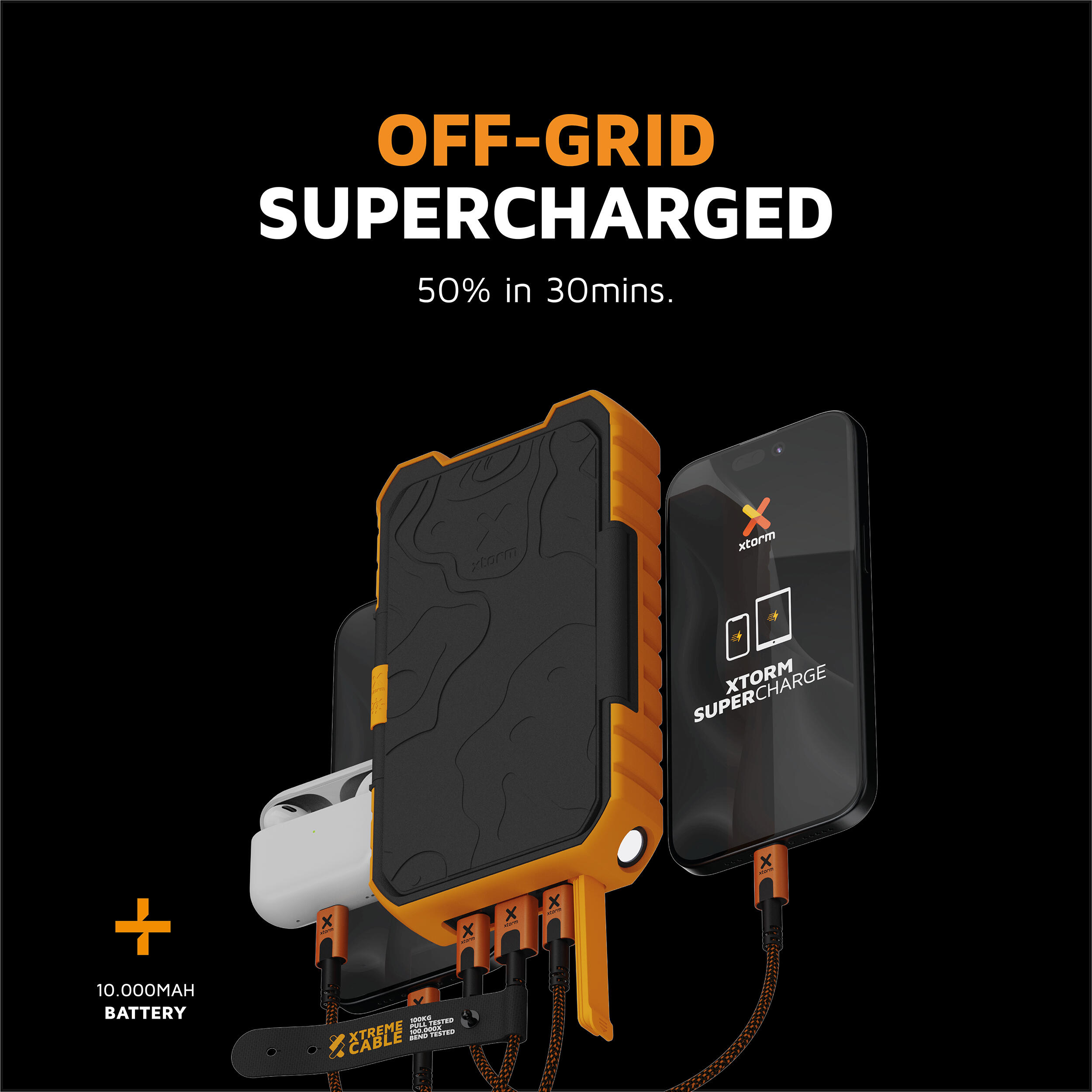 Batería externa con energía solar - 10000 mAh - Incluye cable USB-C - 20 W 3/7