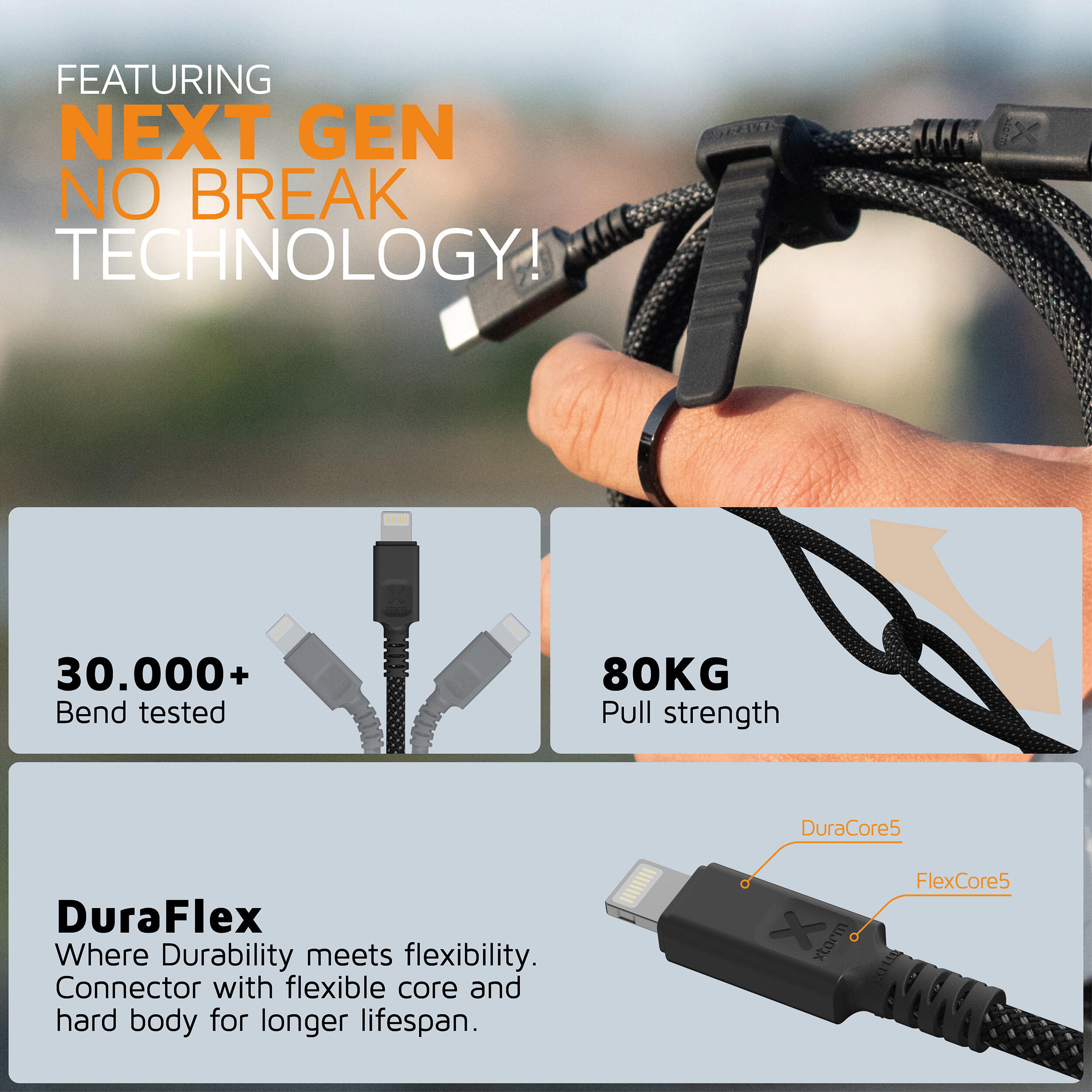 Cable USB-C a Lightning Next Gen - 3 metros - Cable USB-C - Negro 3/6