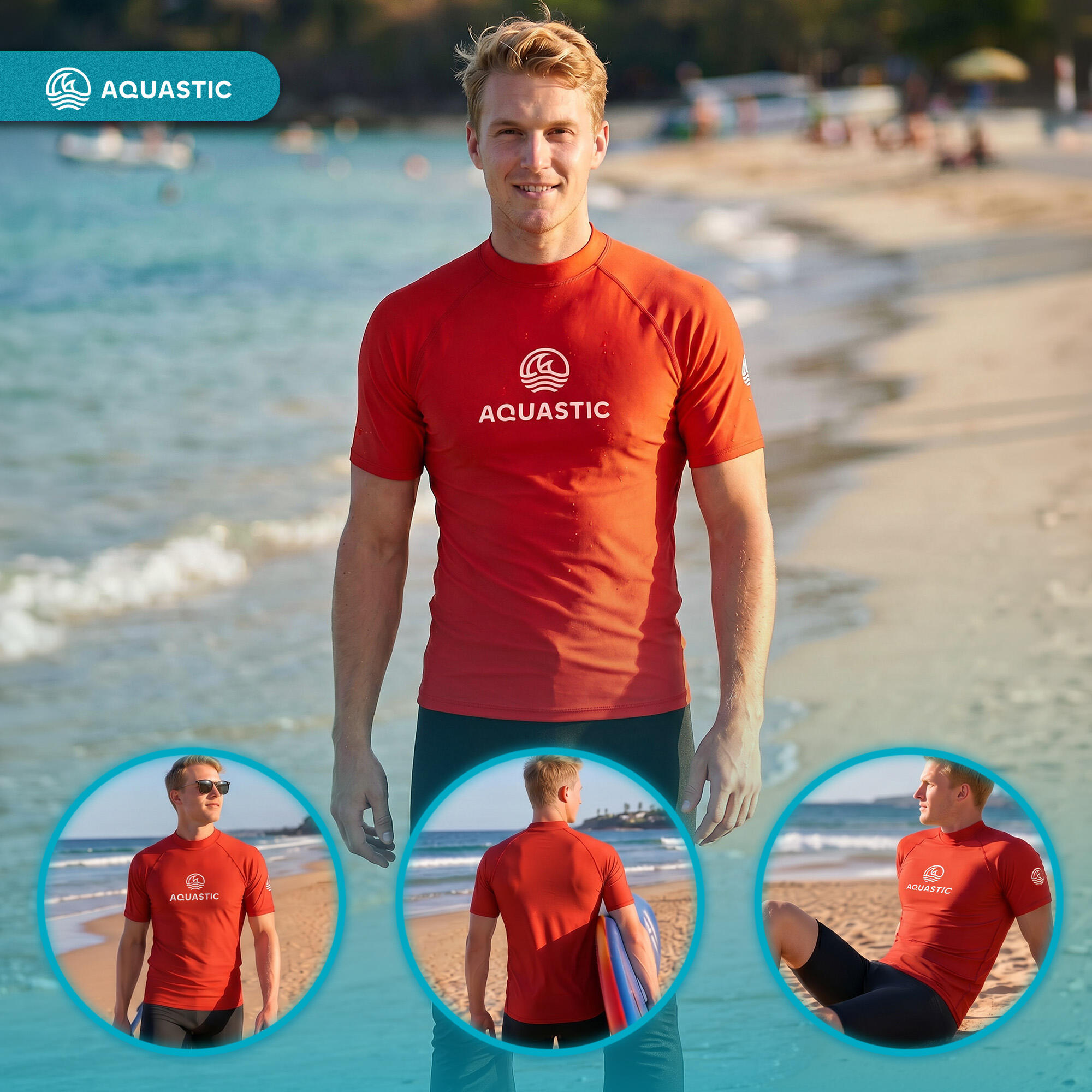 Camiseta masculina AQUASTIC Rimos UV 50+ UPF 3/7