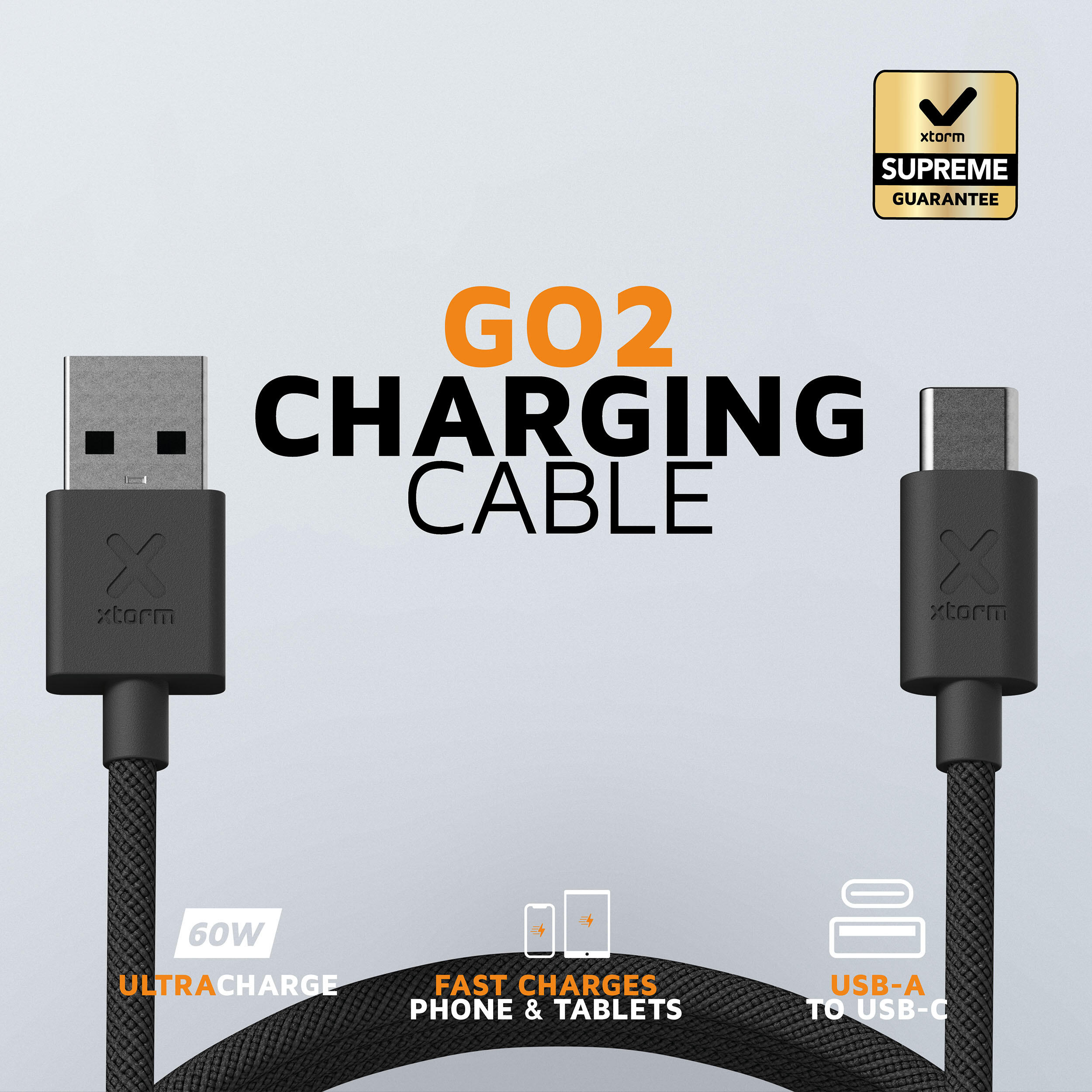 Cable USB-A a USB-C Go2 - 1 metro - Cables USB-A de alta resistencia - Negro 2/5