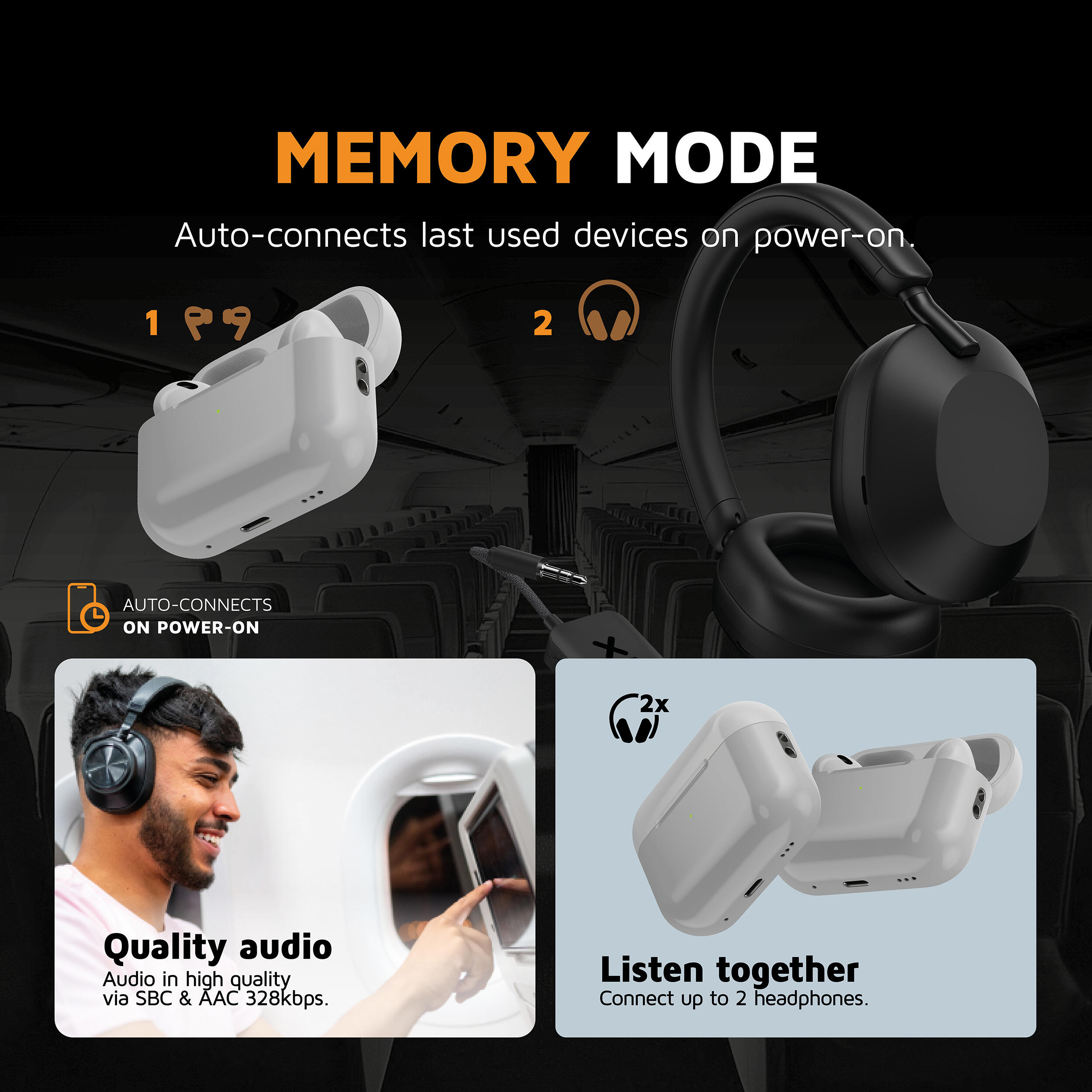 AirWave - Adaptador de audio inalámbrico - Negro 3/7