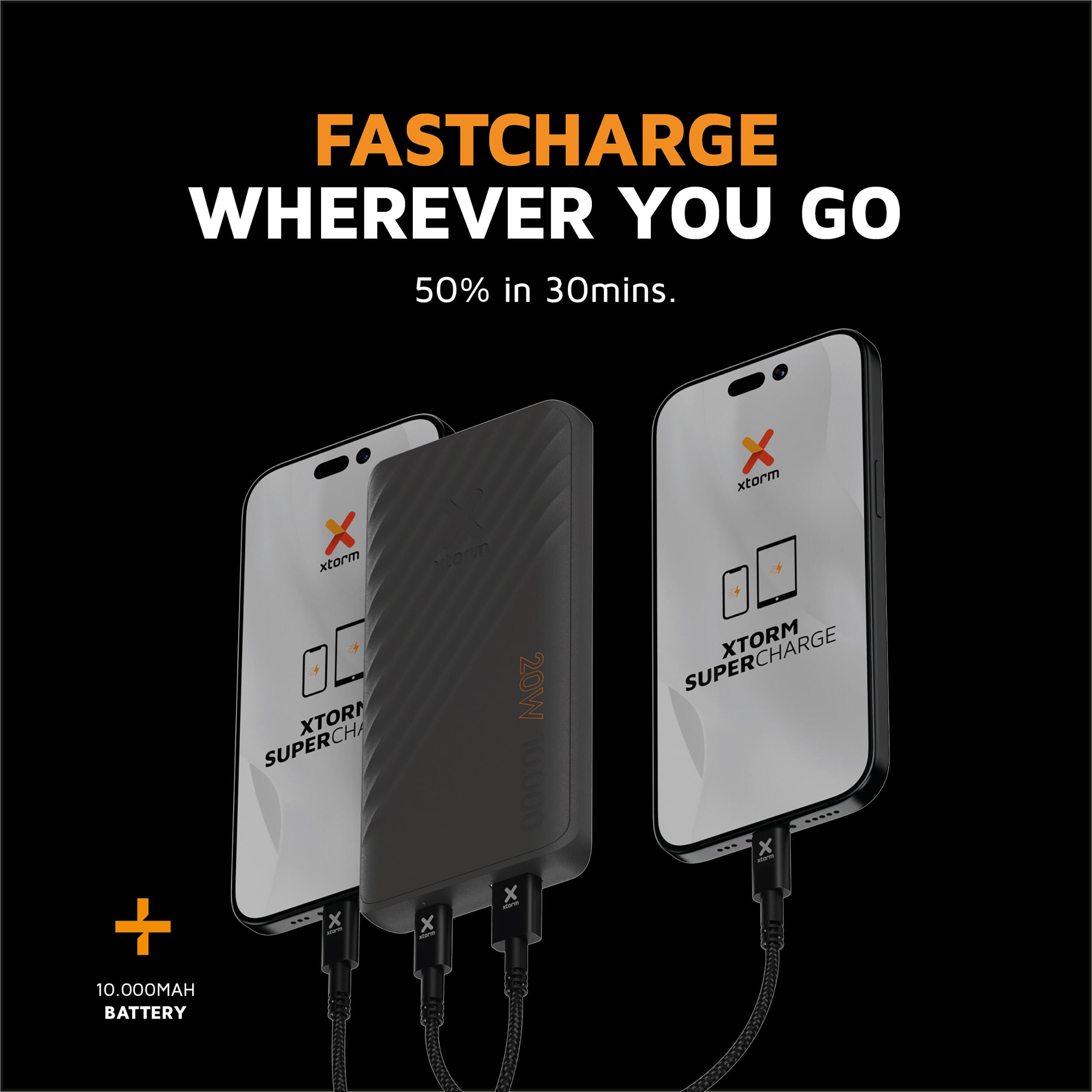 Batería externa Supercharge de 10000 mAh - Carga rápida de 20 W - Negra 2/7