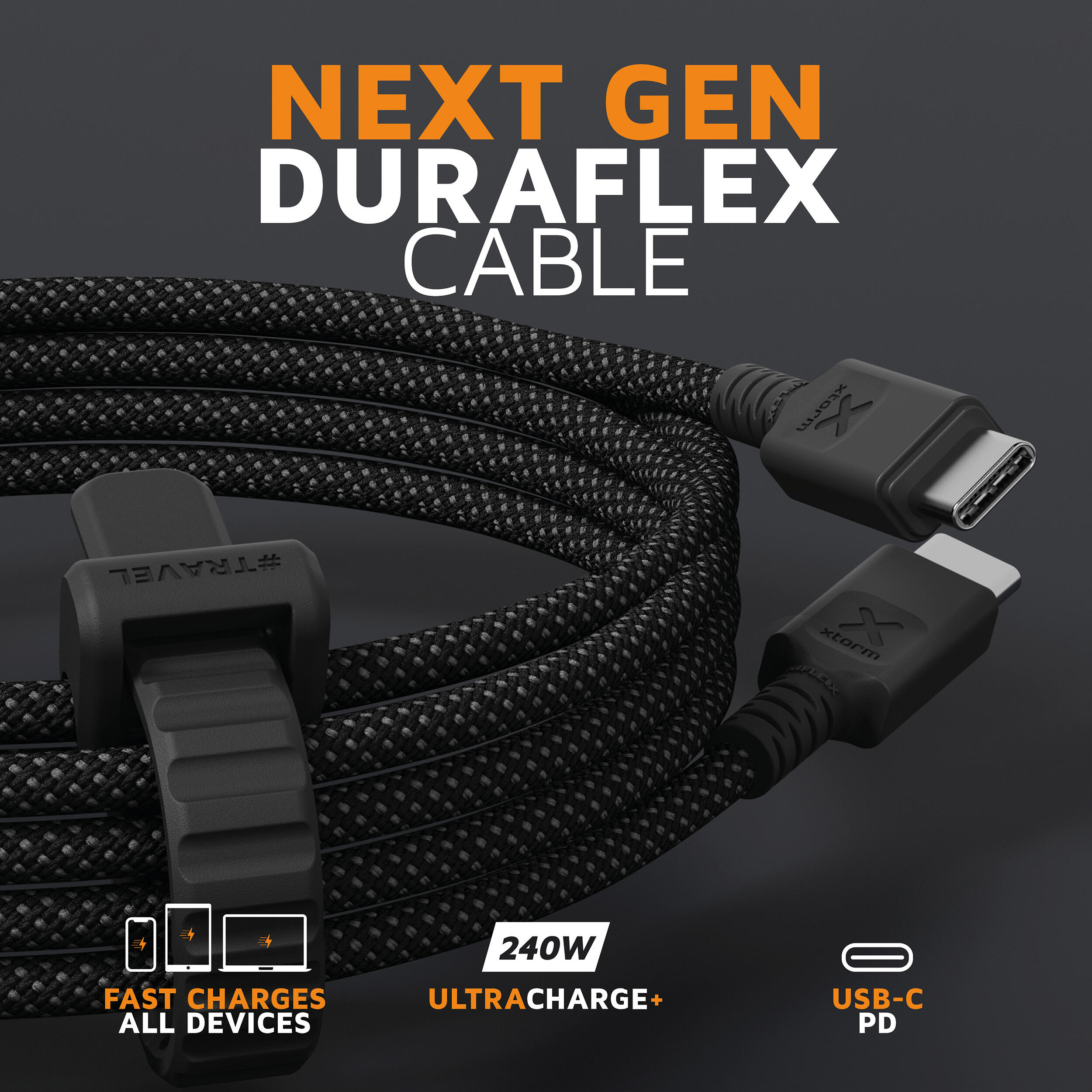 Cable USB-C Next Gen - USB-C a USB-C - 240 W - 3 metros - Cargador - Negro 2/6