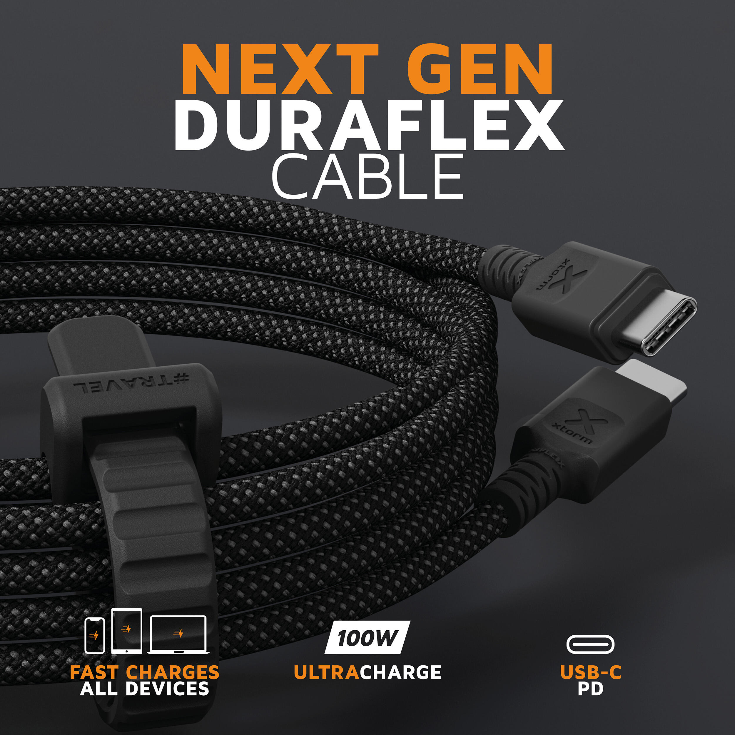 Cable USB-C Next Gen - USB-C a USB-C - 100 W - 3 metros - Cargador - Negro 2/6