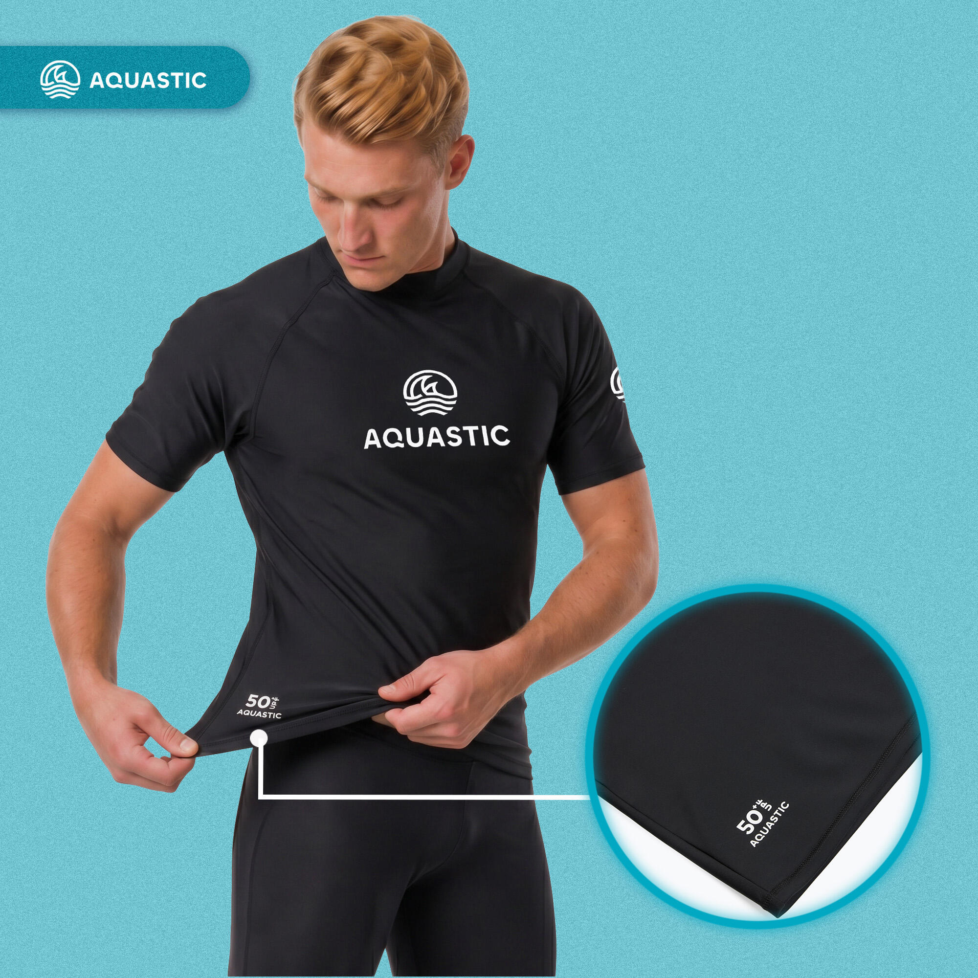 Camiseta masculina AQUASTIC Rimos UV 50+ UPF 7/7