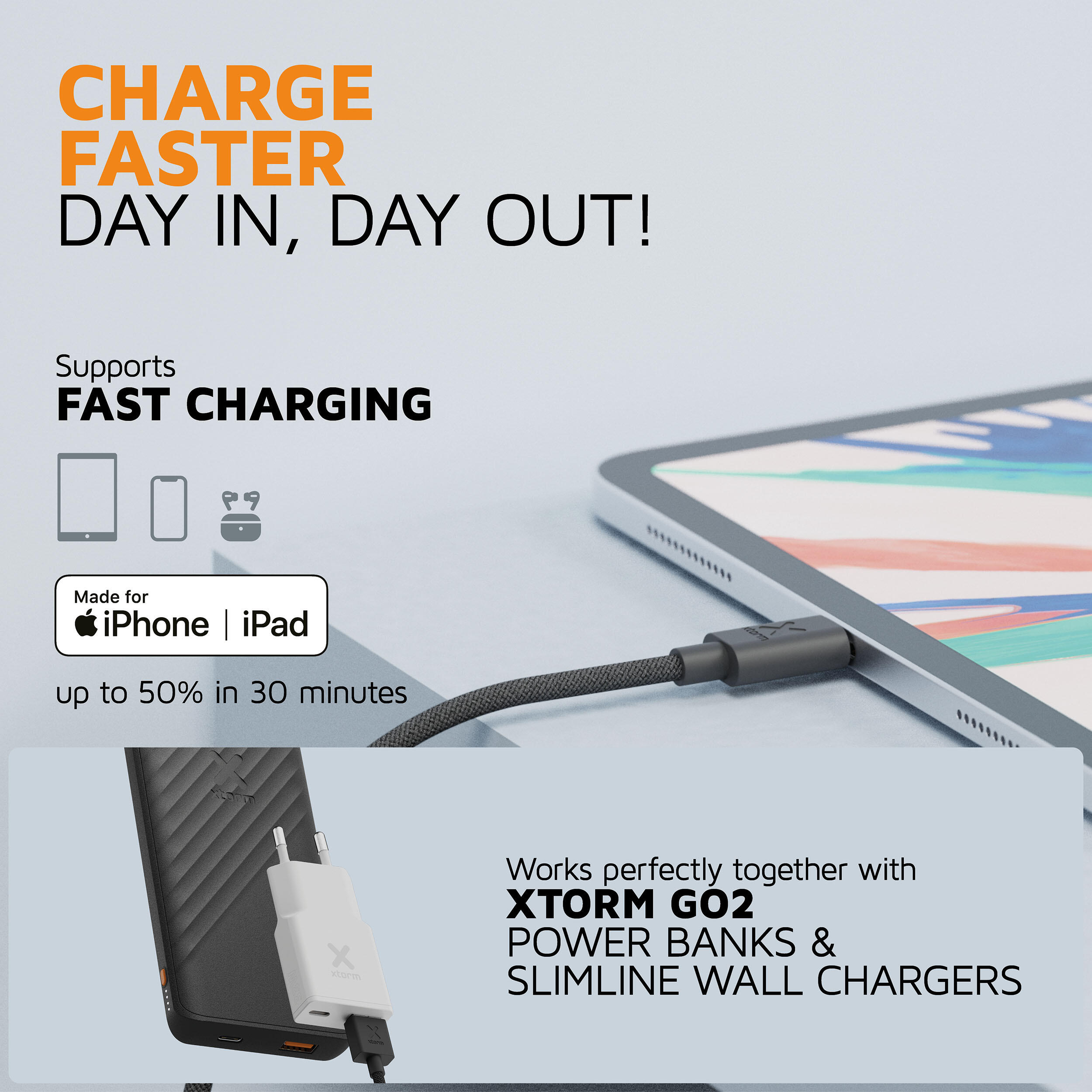 Cable USB-C a Lightning Go2 - 1 metro - Negro 5/5