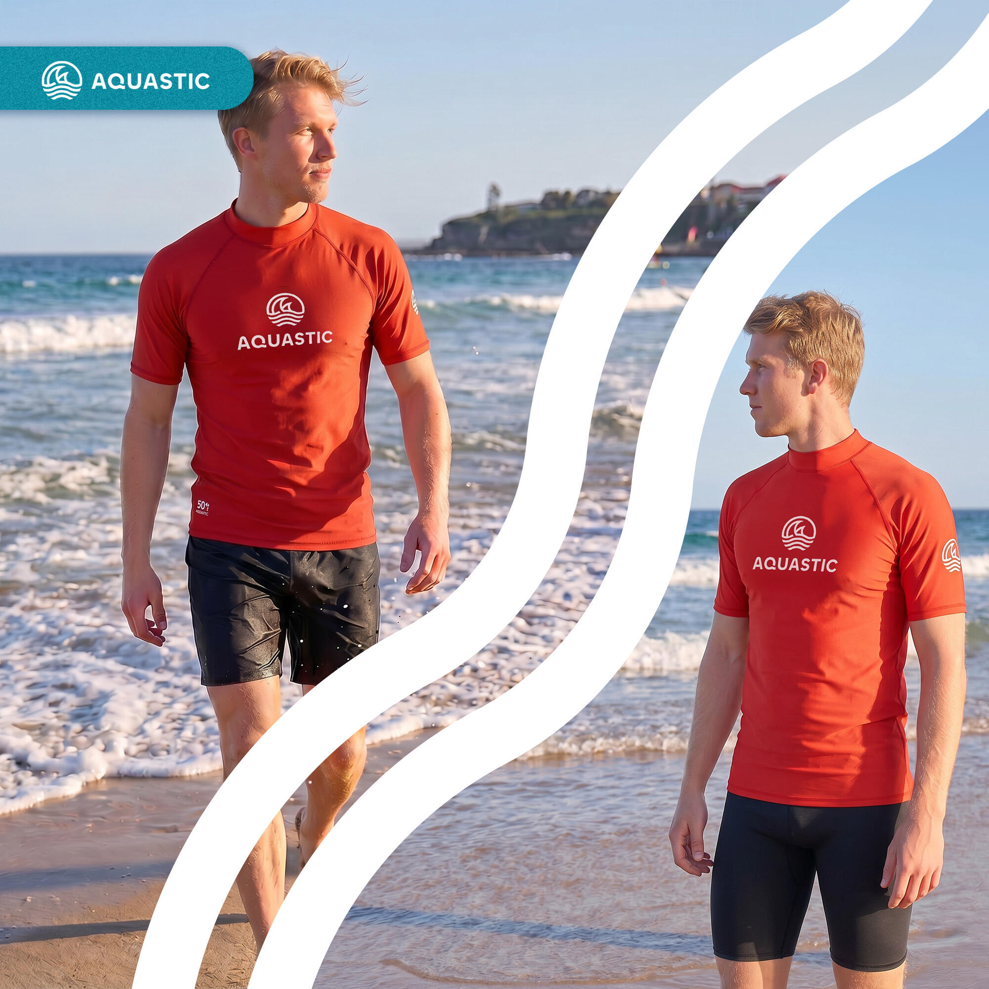 Camiseta masculina AQUASTIC Rimos UV 50+ UPF 7/7