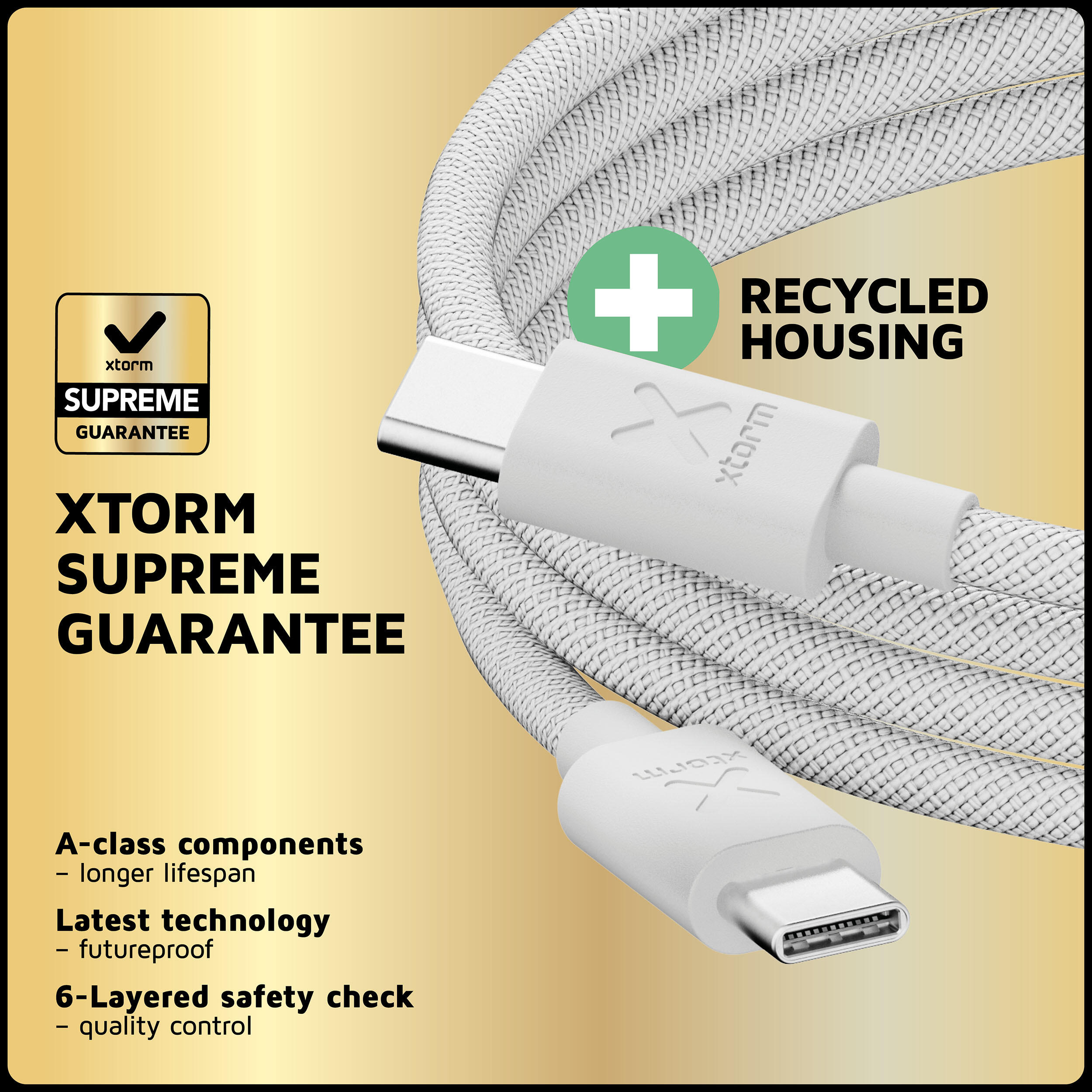 Xtorm Go2 USB-C PD 100W Cable - 1 Metre - Charge rapide - Blanc 4/6